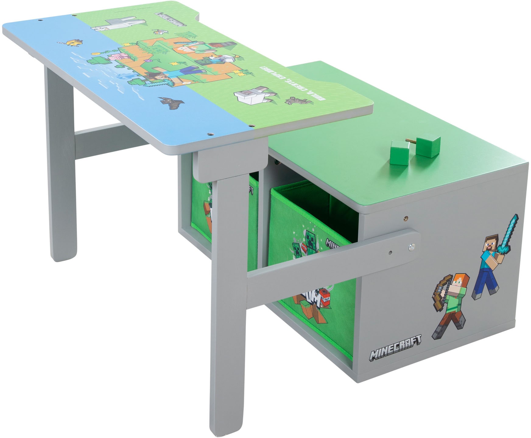 Phoenix Banc »Minecraft Spielbank« 3 cuis tlg. repliable en banc de jeu avec table