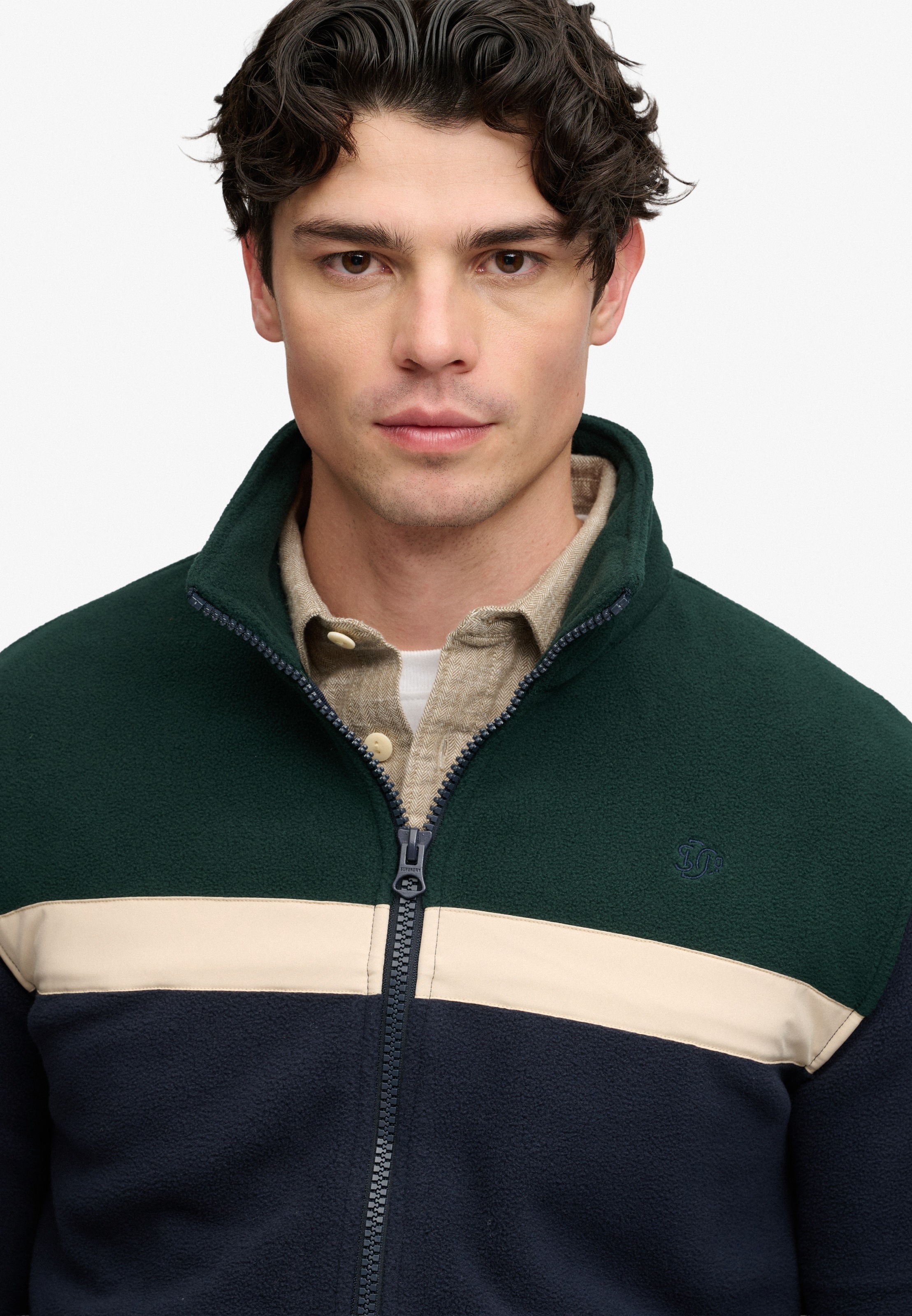 Superdry Veste sweat »TRICOLOUR FLEECE ZIP THRU« Kunstfaser, relaxed fit