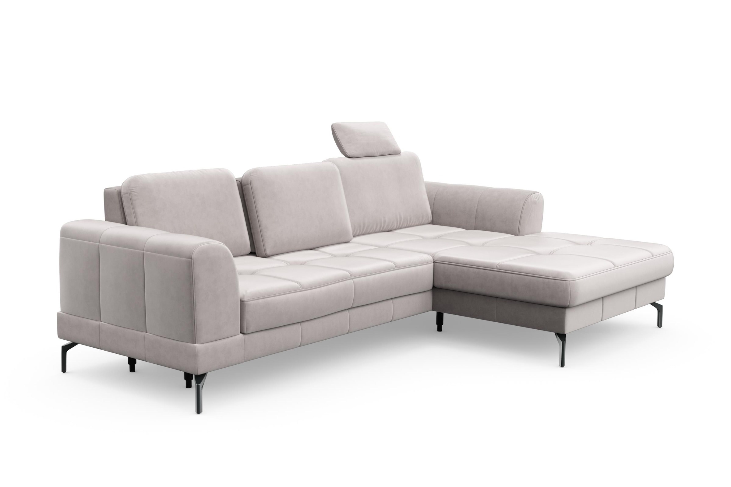 sit&more Ecksofa »Bendigo L-Form« inklusive Sitztiefenverstellung, Bodenfreiheit 15 cm, 2 Fussfarben