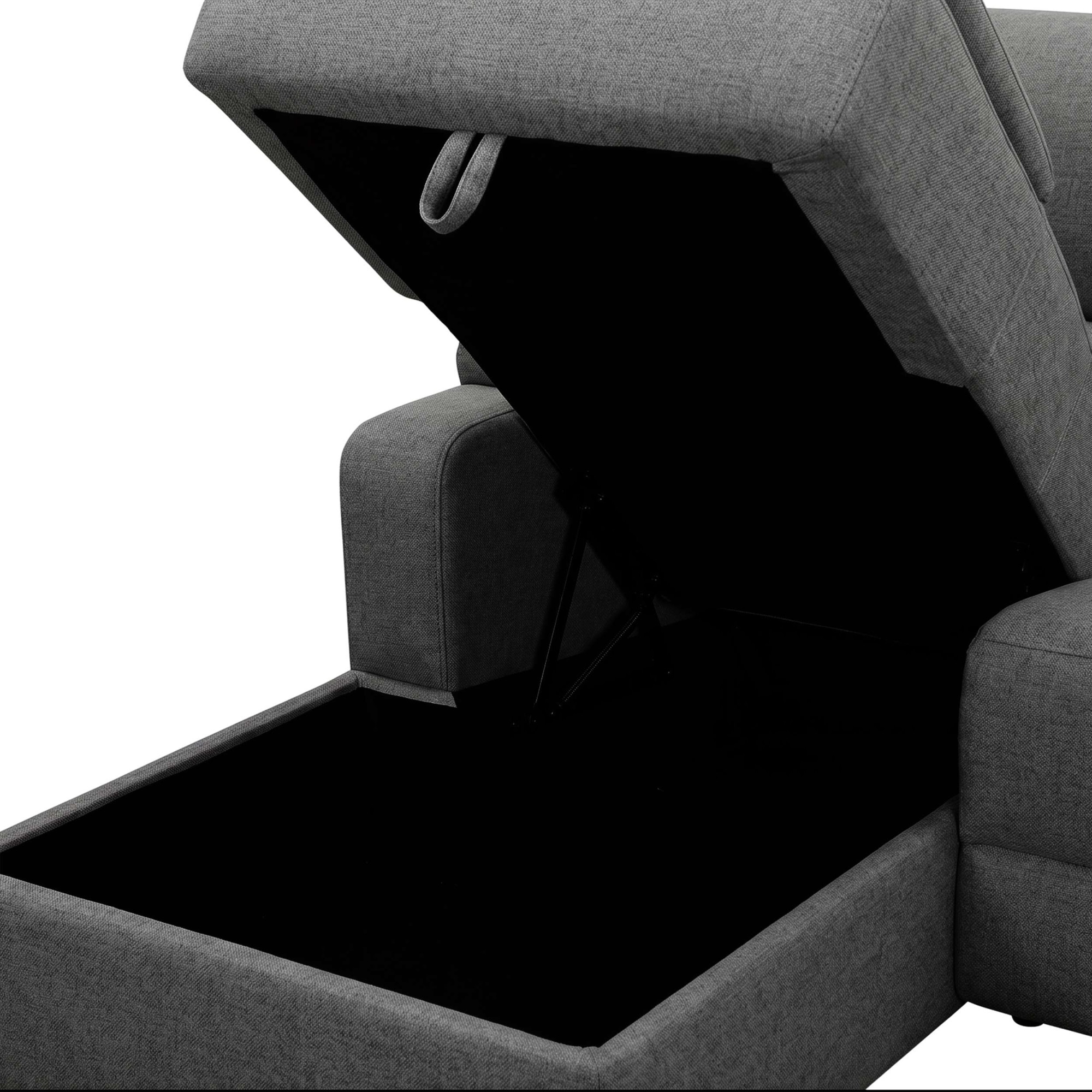 GOODproduct Canapé d'angle »NAPORI Struktur, Multimediasofa, L-Form« fonction relax manuelle ou électrique, USB-A pour la version électrique, coffre de rangement