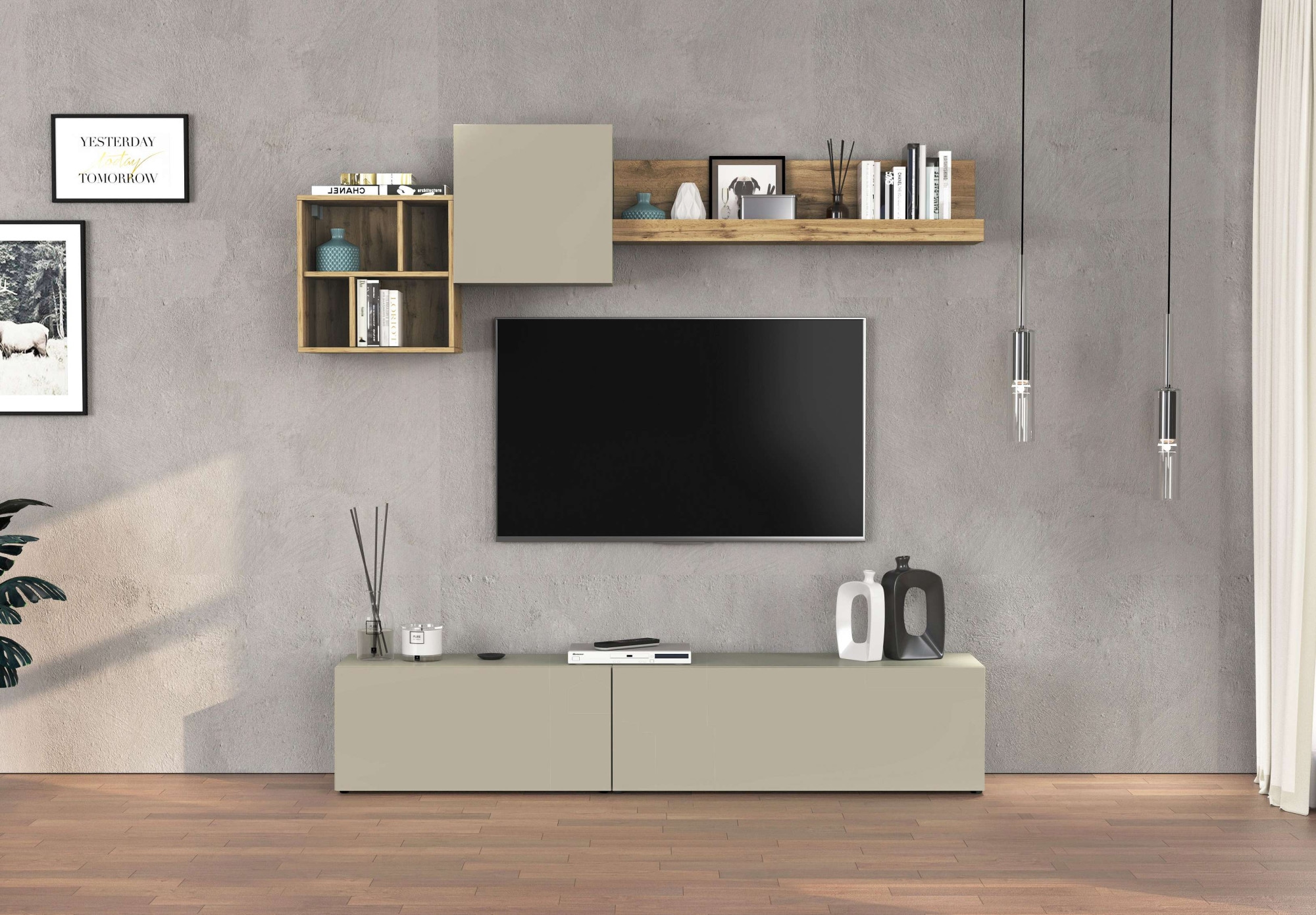 INOSIGN TV-Wand »Chronos TV-Set, Wohnwand – Elemente frei platzierbar, Made in Italy« Set, 5-er set, 5 Stk. tlg.