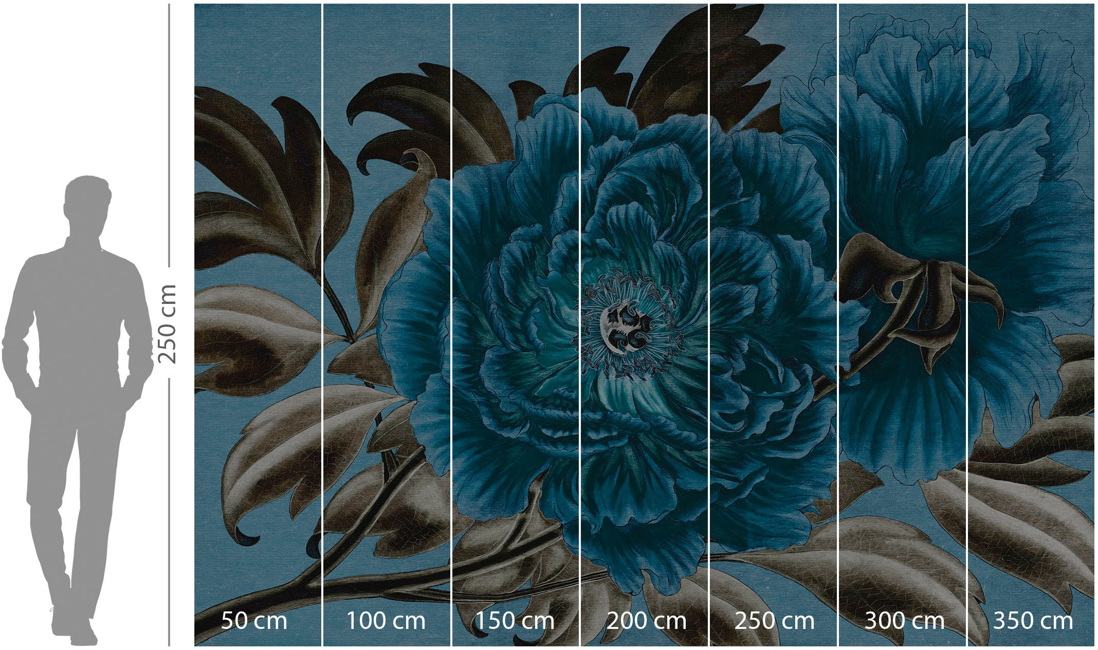 Komar Vliestapete »Digitaldruck Vlies -  Royal Peony - Grösse 350 x 250 cm« bedruckt glatt Wohnzimmer, Schlafzimmer