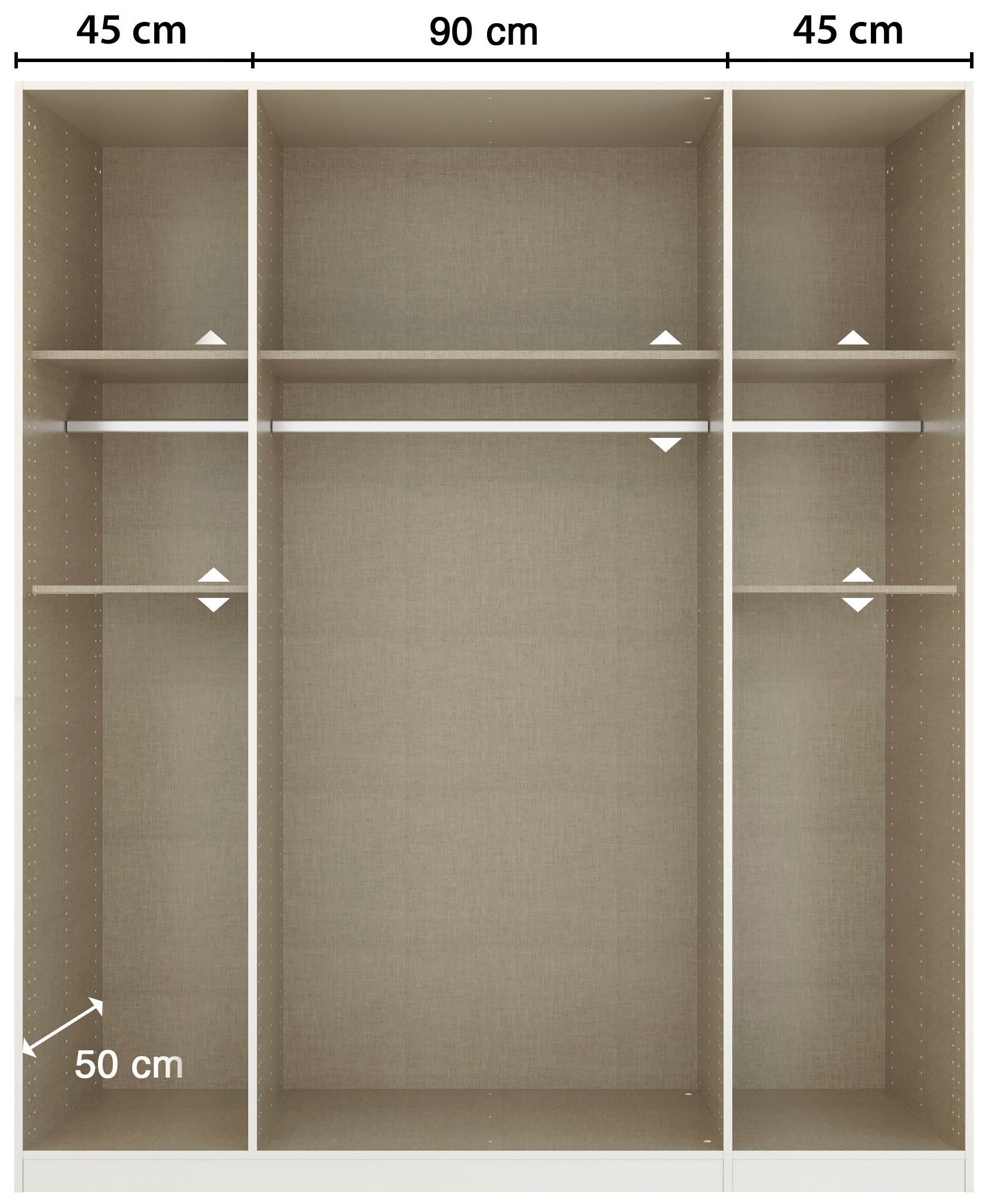 rauch Armoire à portes battantes »Kleiderschrank Schrank Garderobe Wäscheschrank TICAO« Tiroirs positionnables en hauteur de manière variable,  avec 2 tiroirs spacieux, beaucoup de rangement MADE IN GERMANY