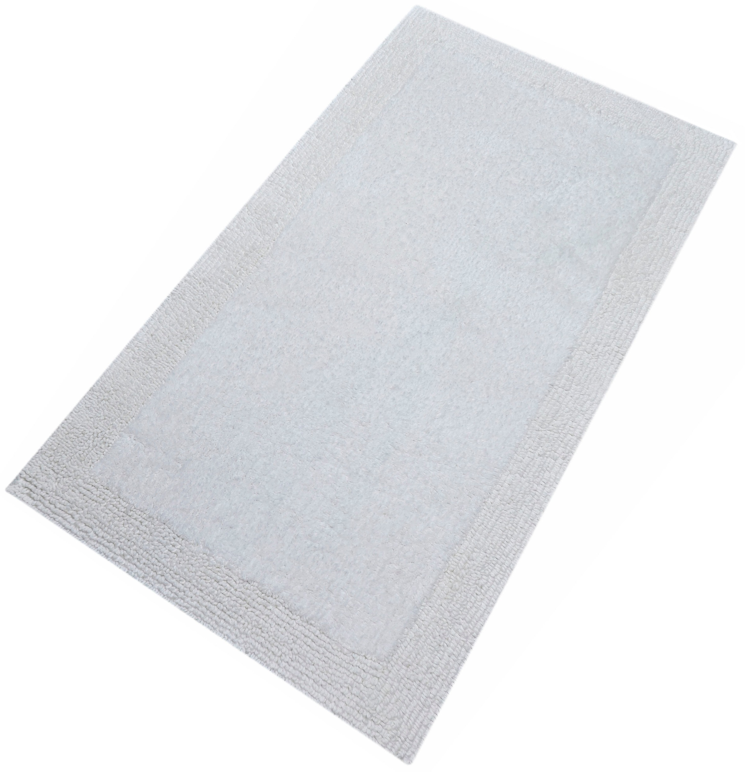 my home Badematte »Kapra, Badvorleger, Badezimmer Teppich« Höhe 14 mm beidseitig nutzbar | fussbodenheizungsgeeignet | strapazierfähig mit Bordüre, Badteppich, Badematte, Baumwolle