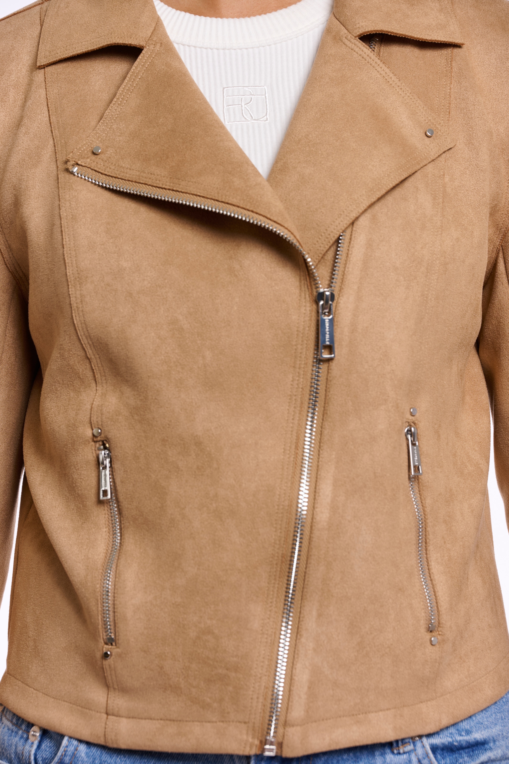 Rino & Pelle Bikerjacke »INE« ohne Kapuze mit schrägem Reissverschluss und Reverskragen