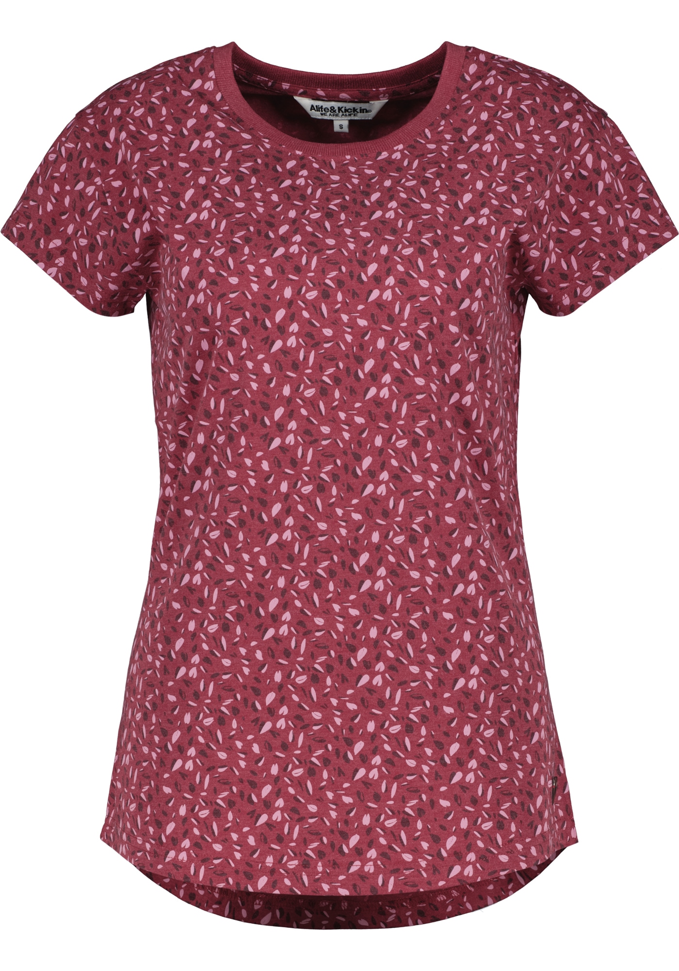 Alife & Kickin »FelinaAK B« modisches Basic-Shirt mit Rundhals-Ausschnitt, rundem Saum und allover