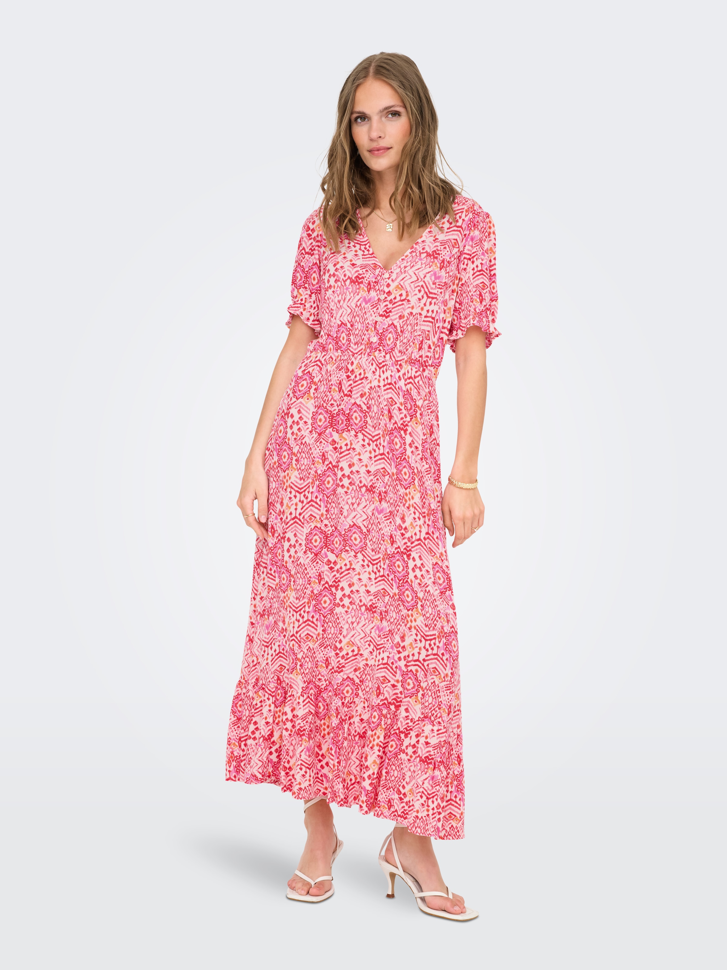 ONLY Maxi robe »ONLCHIANTI S/S LONG DRESS WVN NOOS« viscose, coupe regular