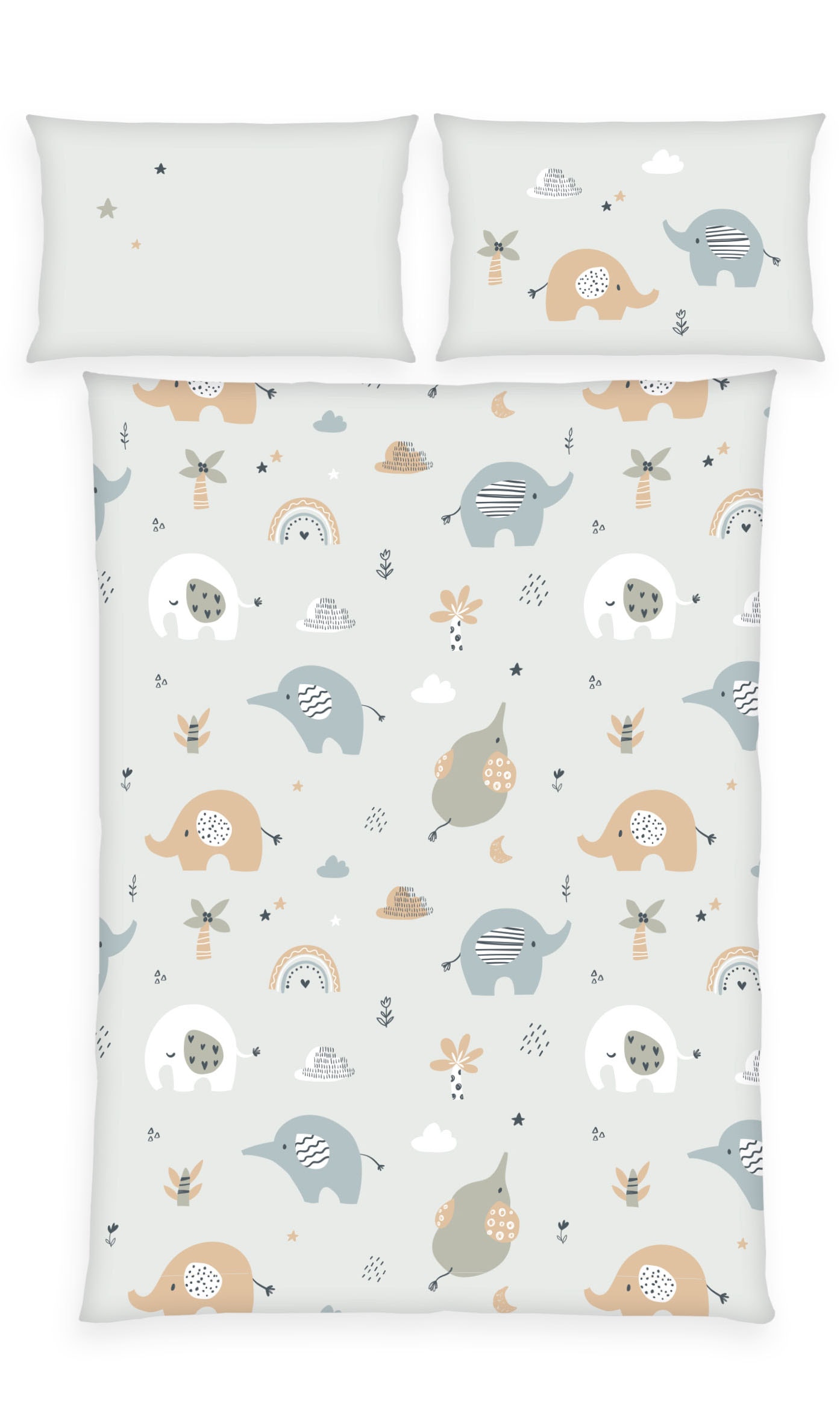 Baby Best Linge de lit pour bébé »BabyBest Elephant« 2 cuis linge de lit en flanelle
