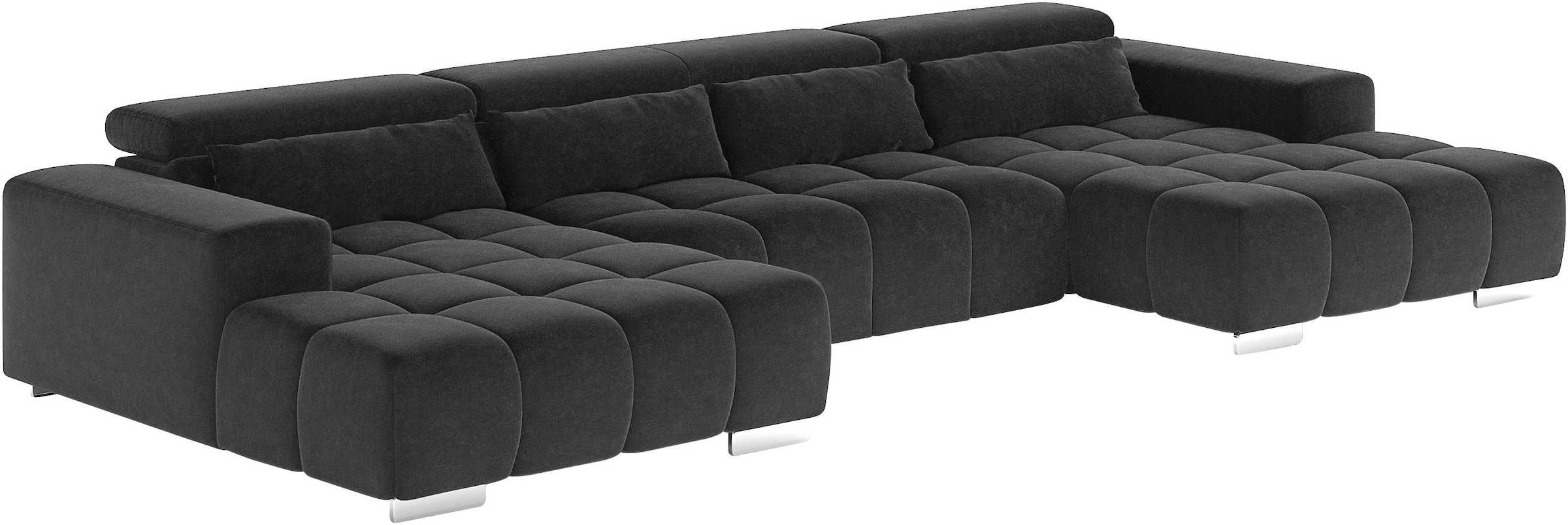 COTTA Paysage de salon »Orion U-Form, B: 400 cm« Kopfteilverstellung & 4 Kissen, optional elektr. Sitztiefenverstellung