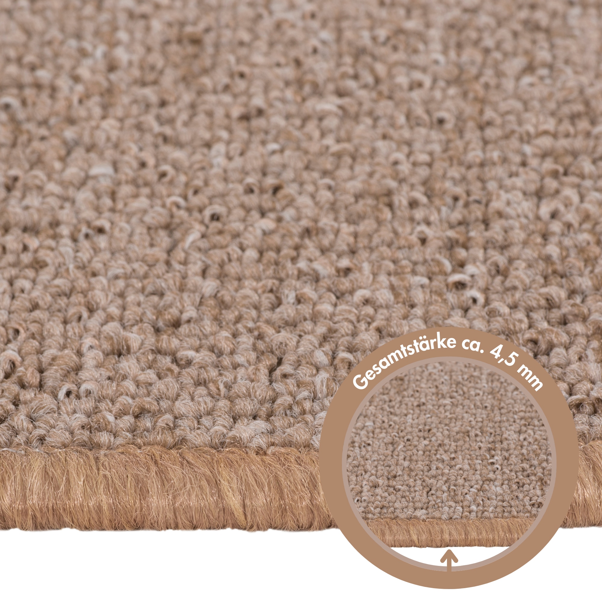 Andiamo Tapis de marche »Bob, Made in Poland« Semicirculaire 4,5 mm Höhe melierte Schlinge, selbstklebend, Set mit 2 Stück oder 15 Stück