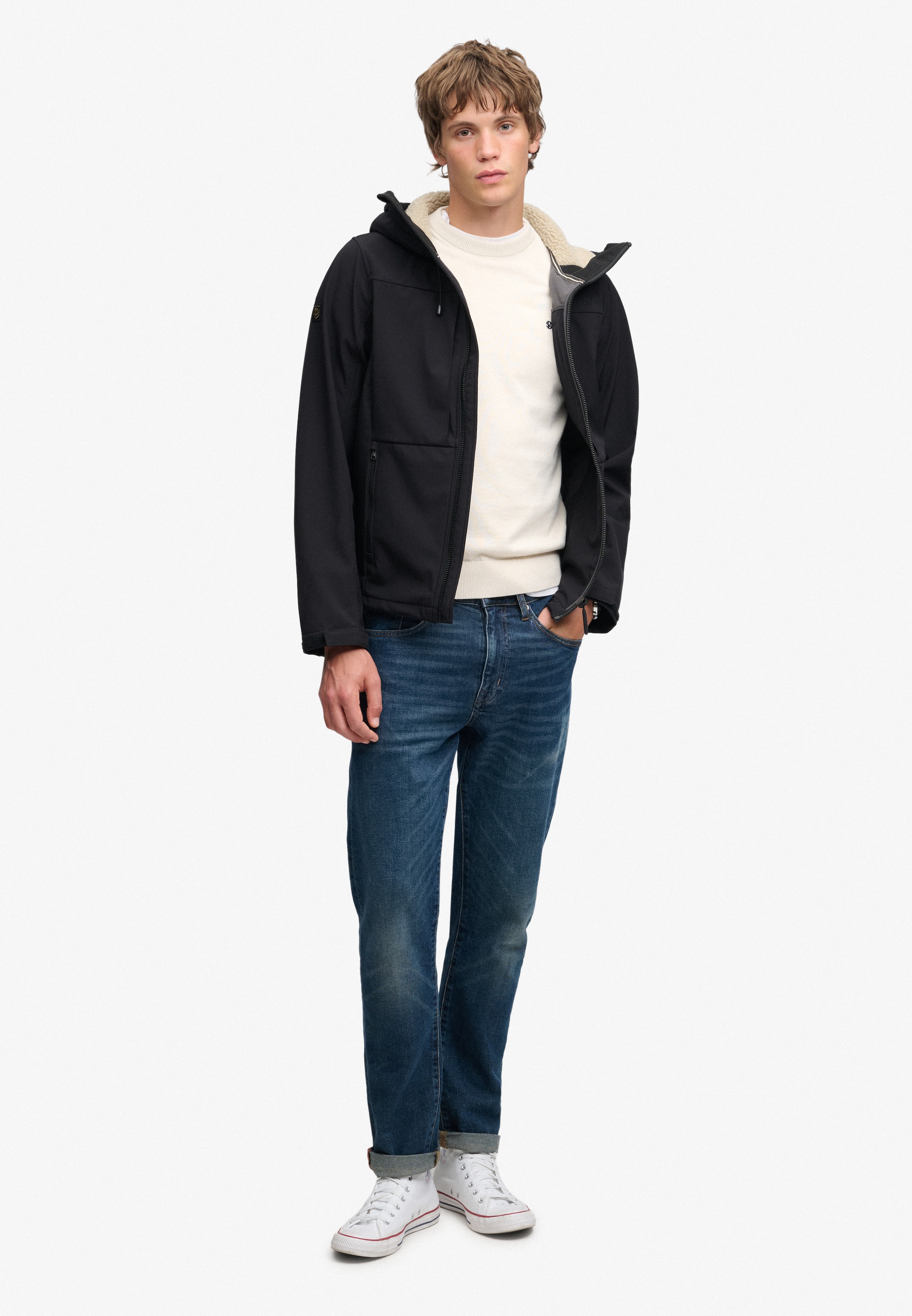 Superdry Veste d'extérieur »HOOD BORG TREKKER JKT« avec capuche mélange de matières, coupe décontractée