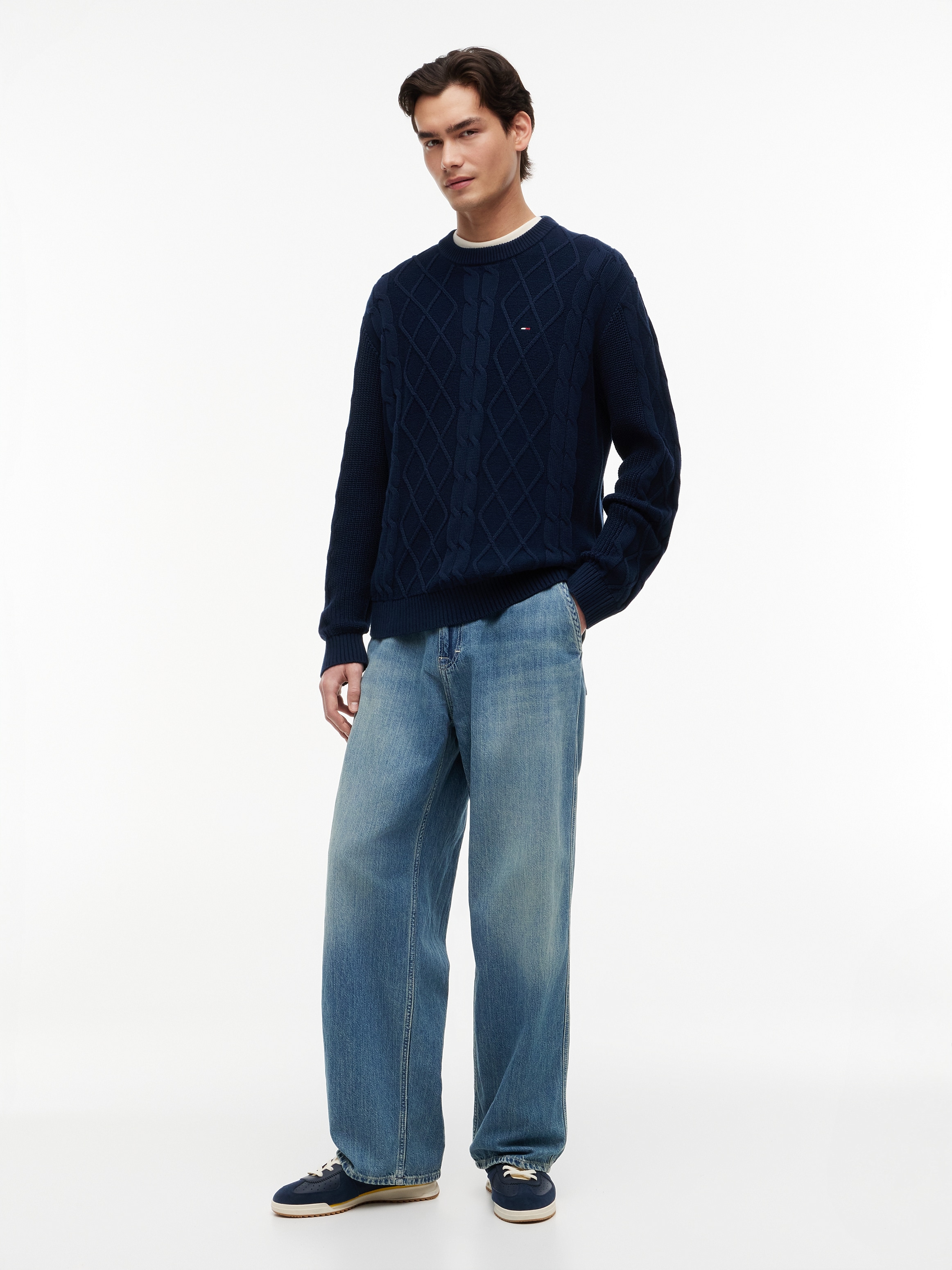 Tommy Jeans Pull à col rond »TJM REG CABLE KNIT SWEATER«