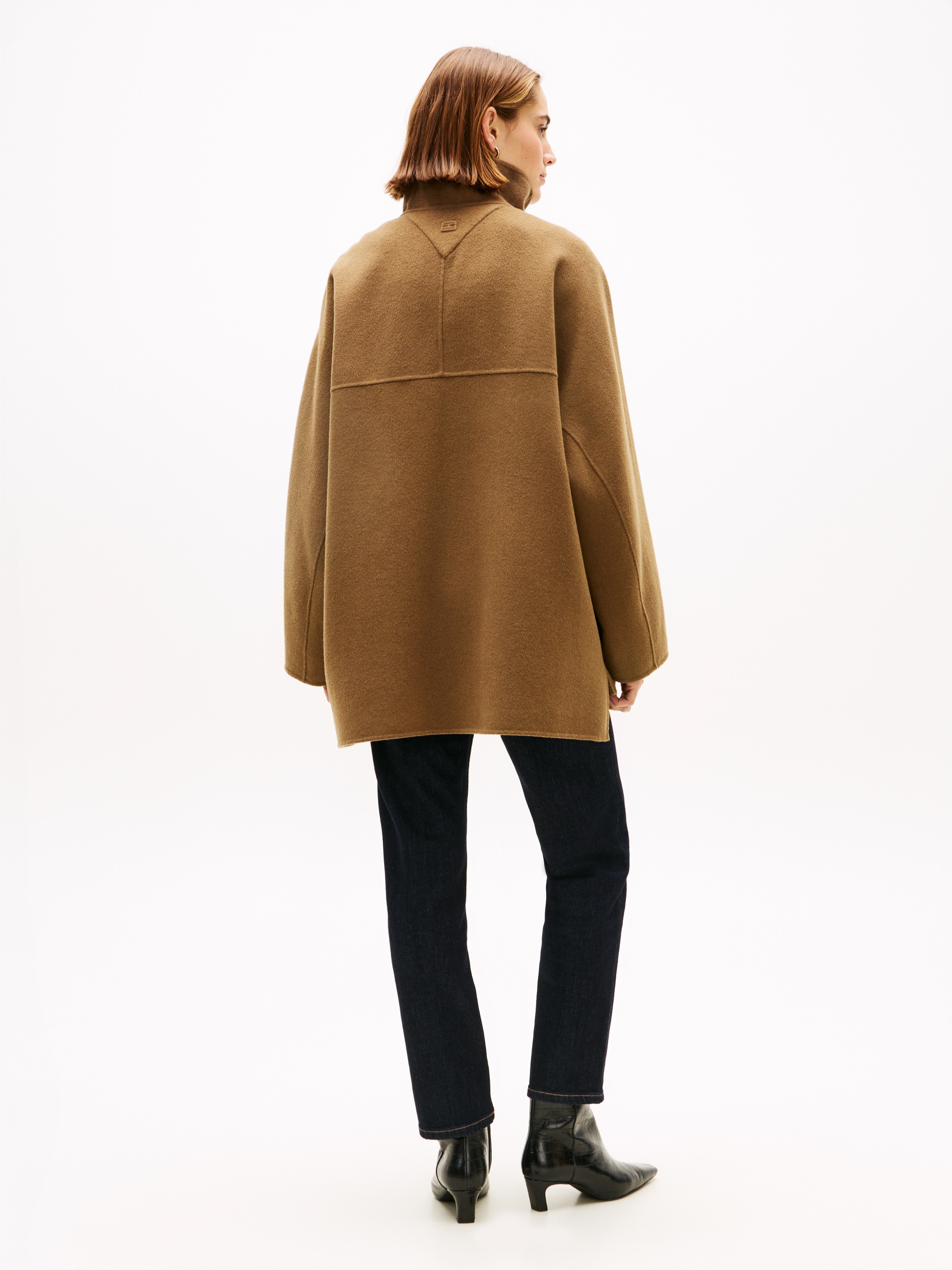 Tommy Hilfiger Manteau court »DF WOOL GB FUNNEL NK COAT« mit Wolle