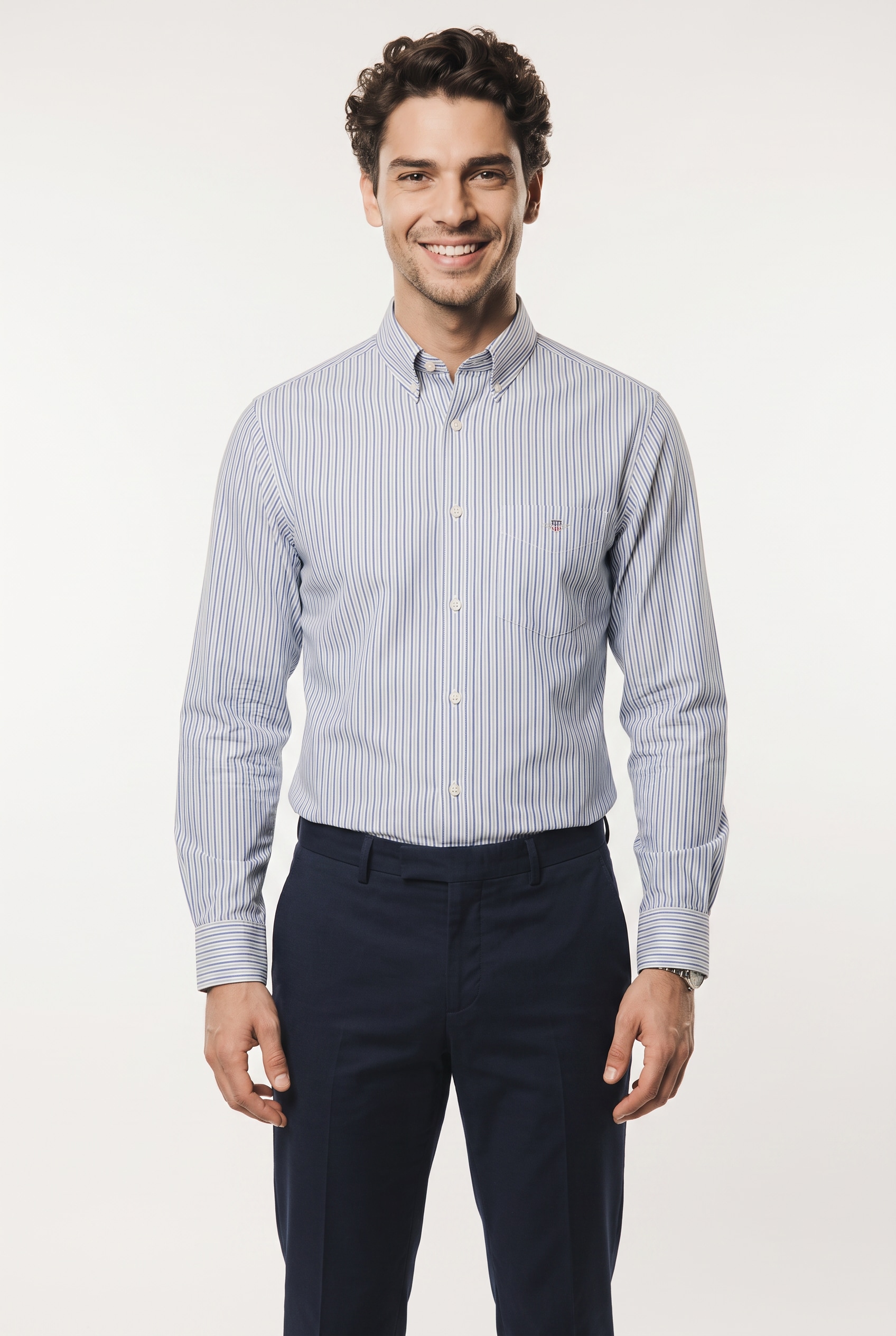 Gant Chemise à manches longues »REGULAR POPLIN STRIPE SHIRT« Coupe regular avec motif à rayures