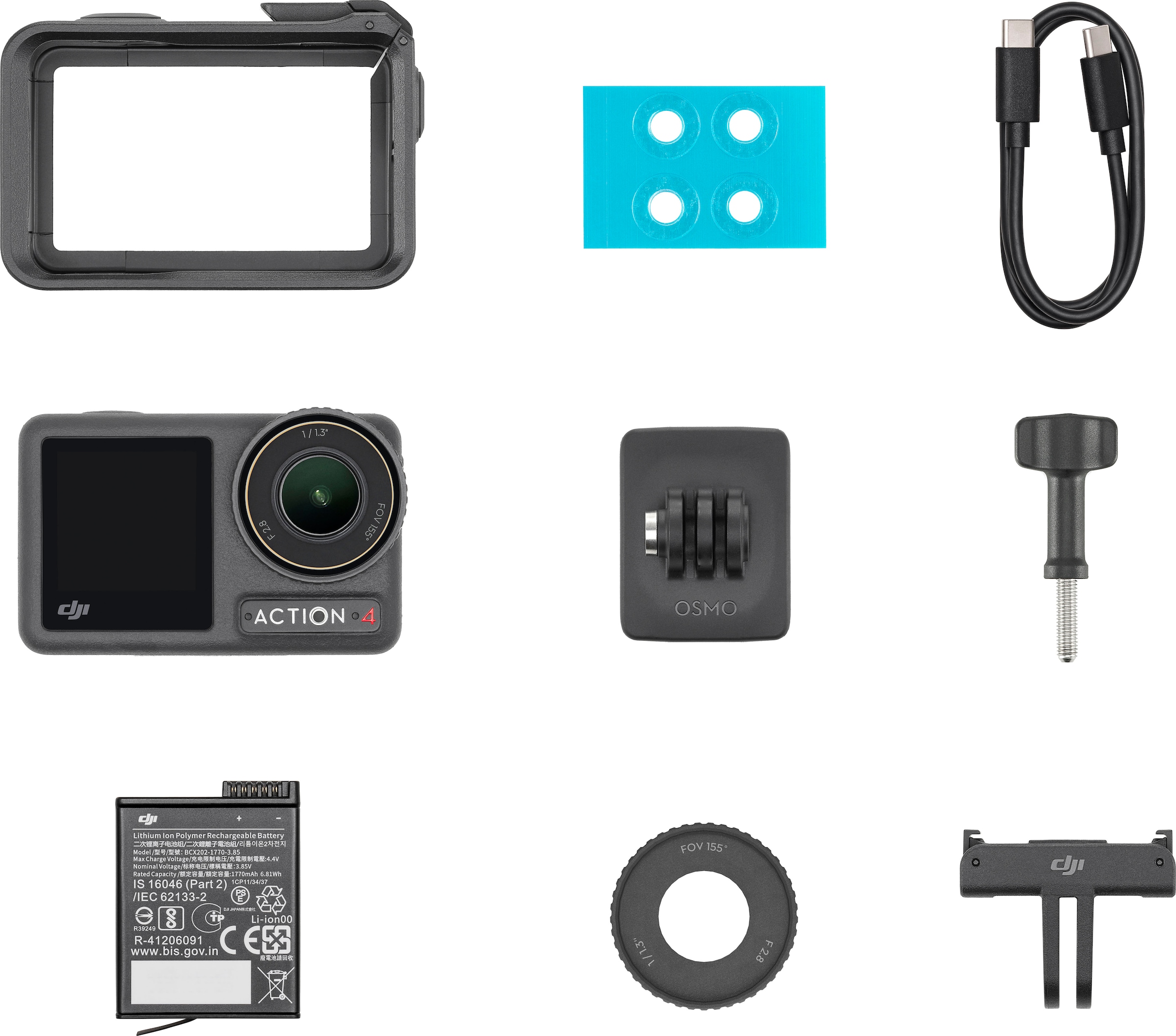 DJI Caméscope »Osmo Action 4 Standard Combo« 4K Ultra HD