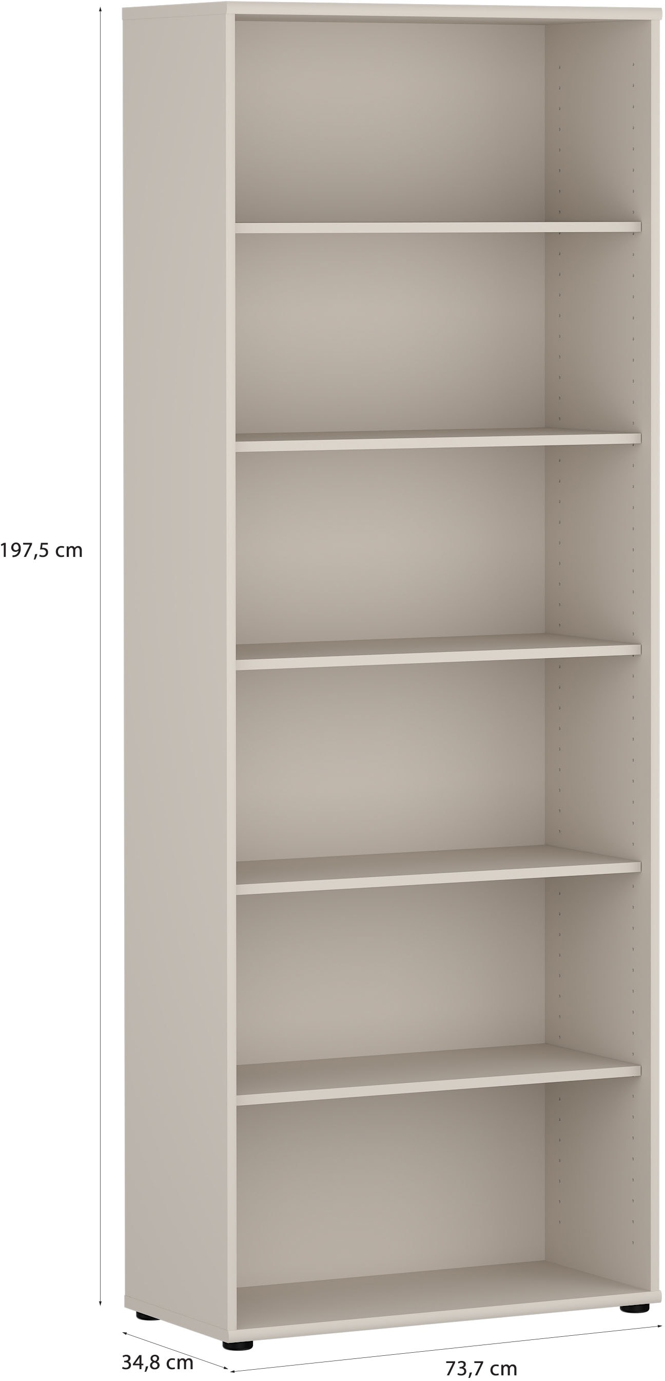 FORTE Étagère »Tempra, Mehrzweckregal, Höhe 197,5 cm, 5 Ablageböden« largeur 73,7 cm
