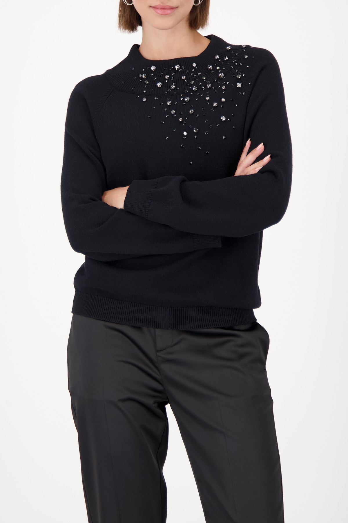 Monari Strickpullover »Pullover Schmucksteine« Regular fit mit Stehkragen