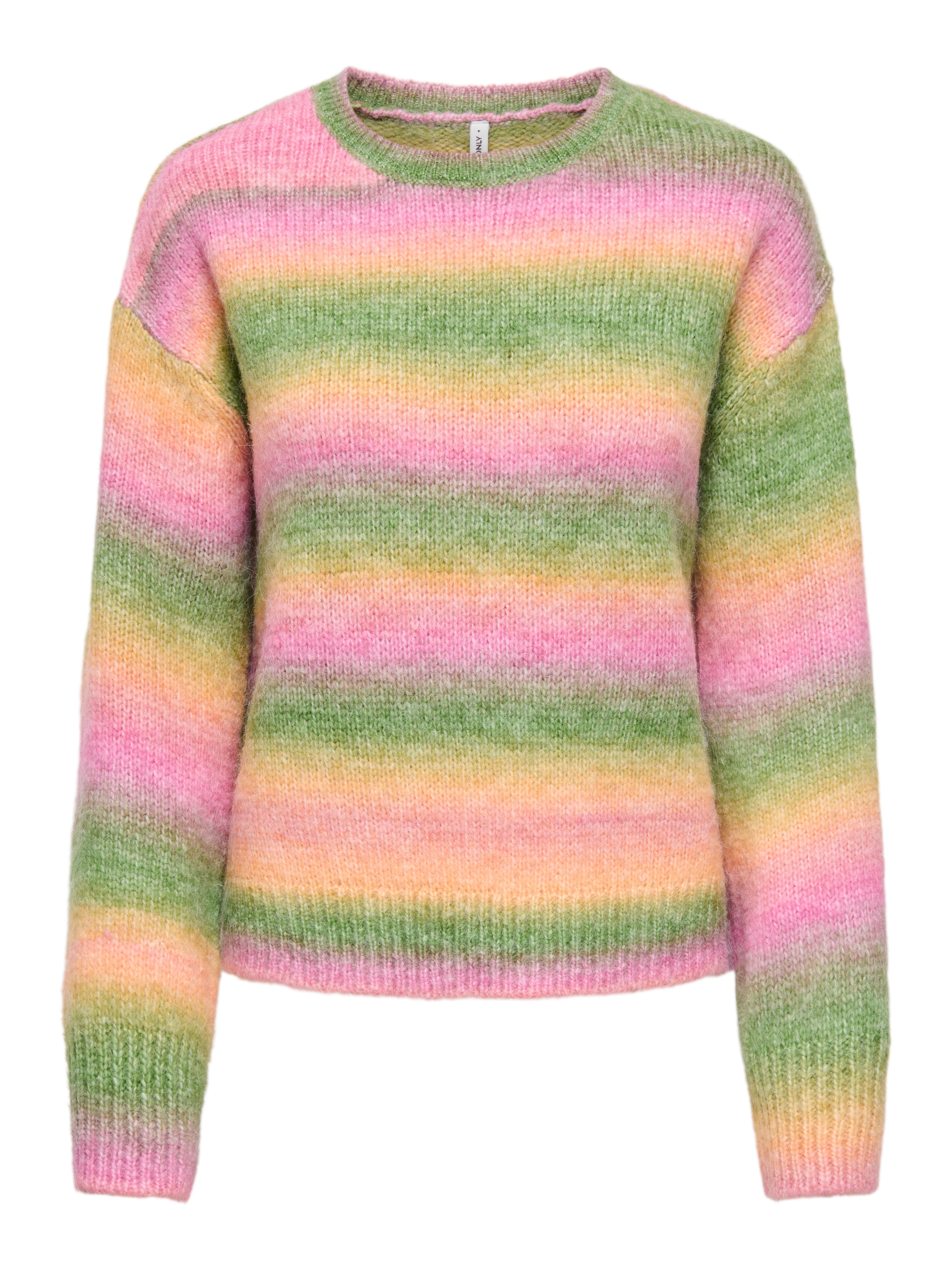 ONLY Pull en tricot »ONLDUBLIN LS SPACE DYE O-NECK KNT« Materialmix, regular fit, Strickmuster
