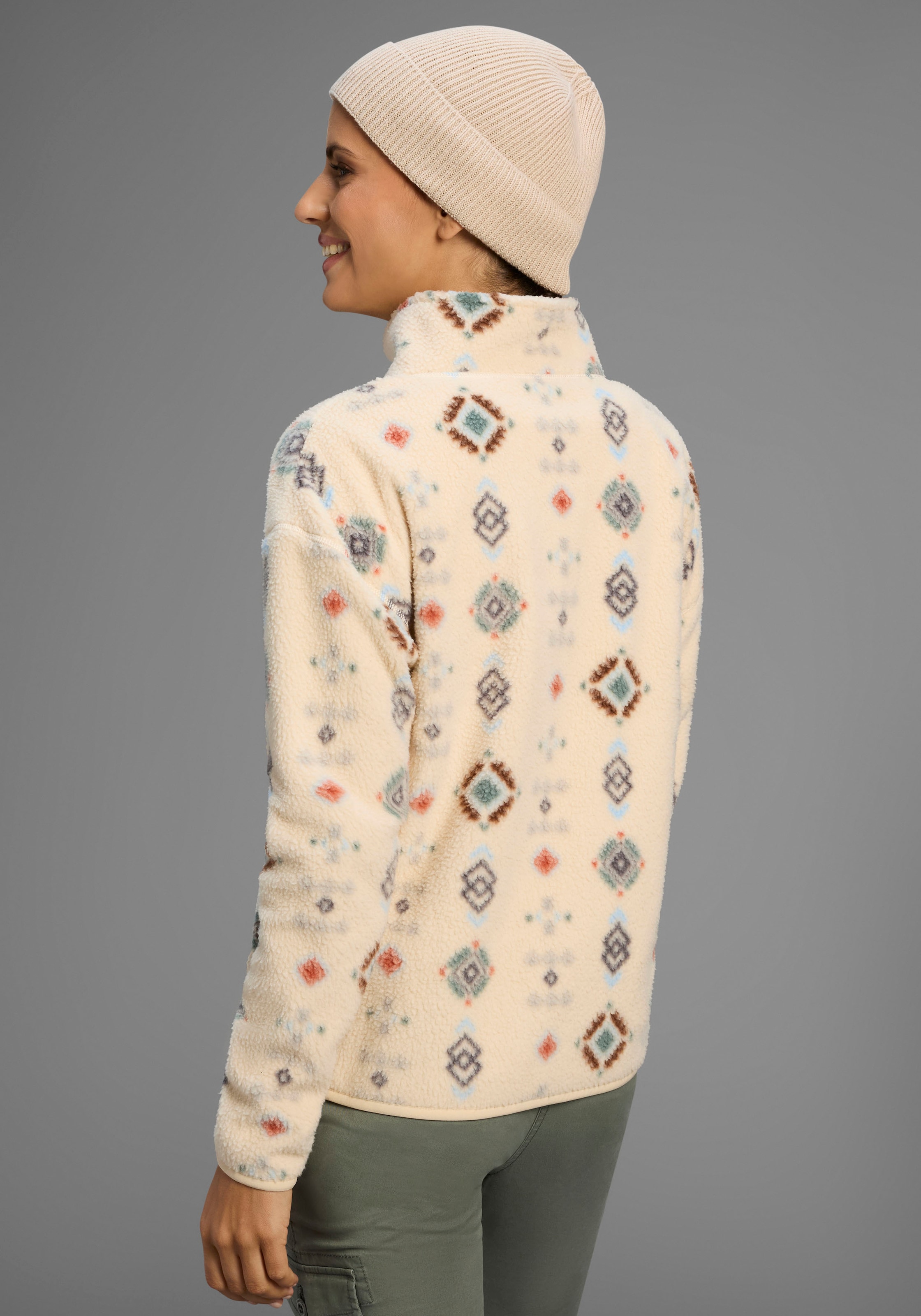 KangaROOS Fleecepullover aus kuscheligem Sherpa Fleece, Half-zip