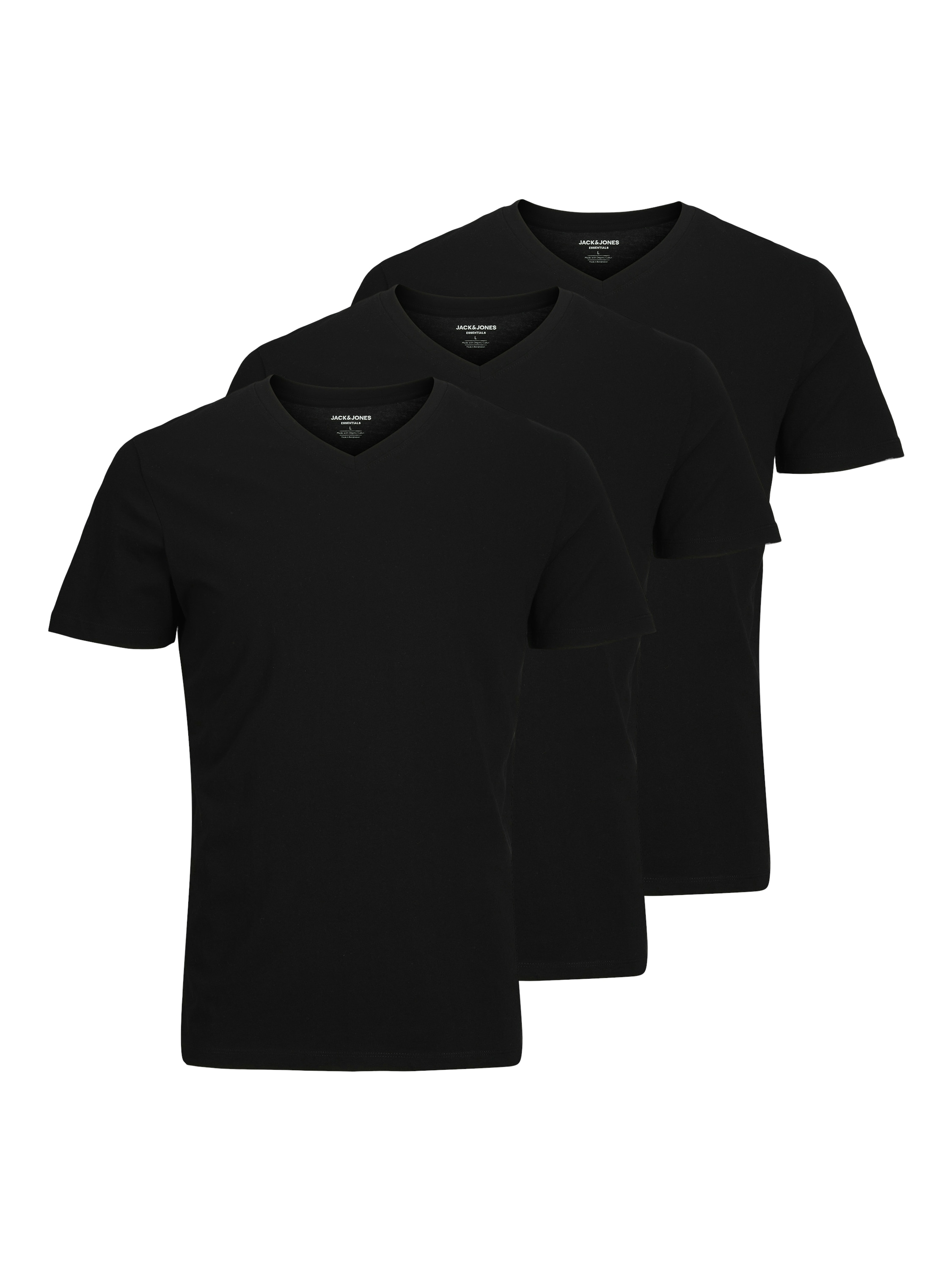 Jack & Jones V-Shirt »JJEORGANIC BASIC TEE SS V-NECK 3PK MP« Packung, 3 tlg.