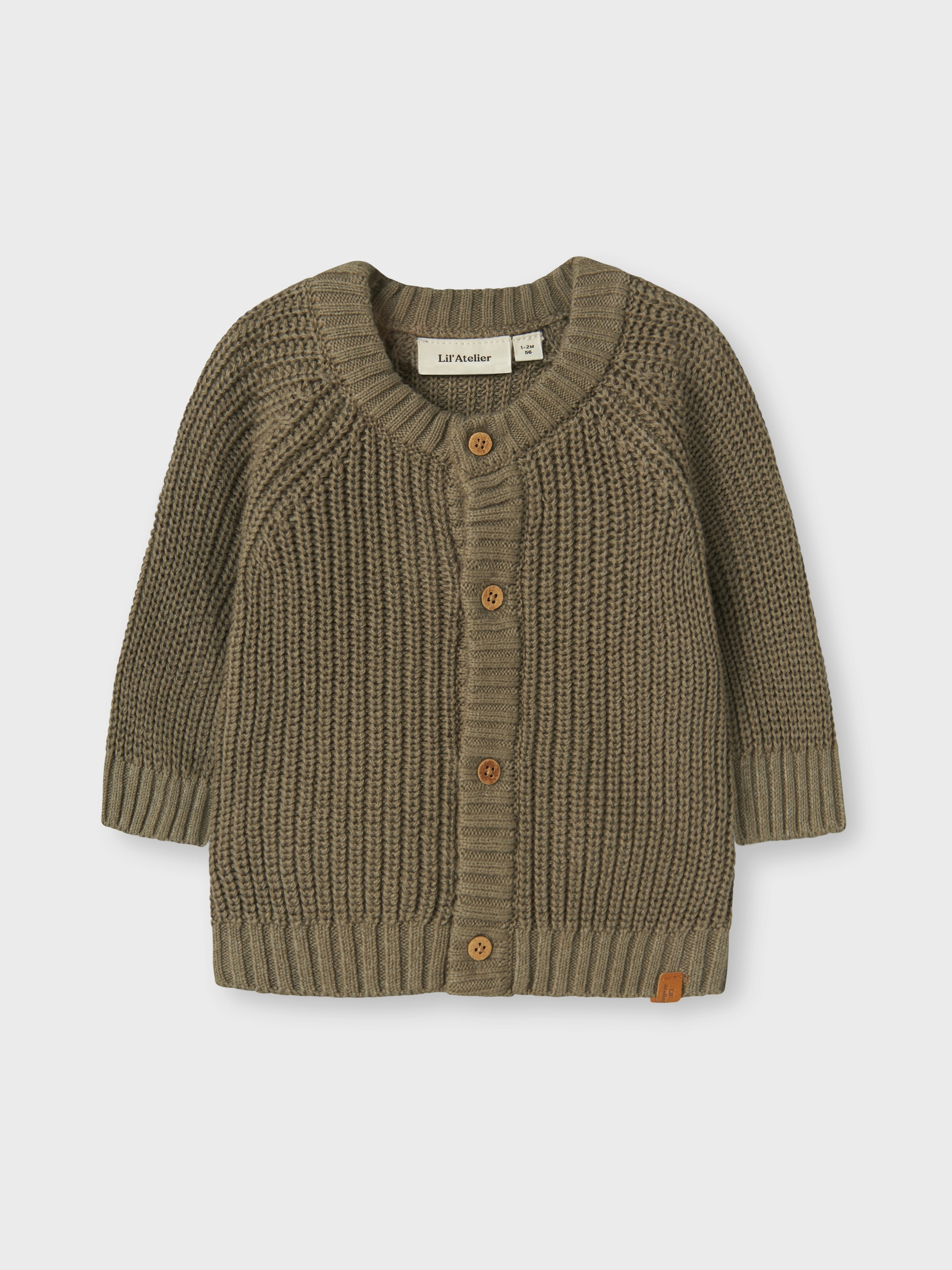 Lil' Atelier Veste en tricot »NBNEMLEN LS KNIT CARD LIL NOOS« coton doux, tricot côtelé