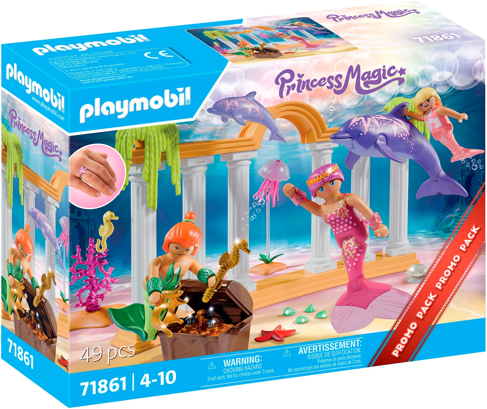 Playmobil® Konstruktions-Spielset »Meerjungfrauen-Schatz mit Delfinen (71861), Princess Magic« Made in Europe