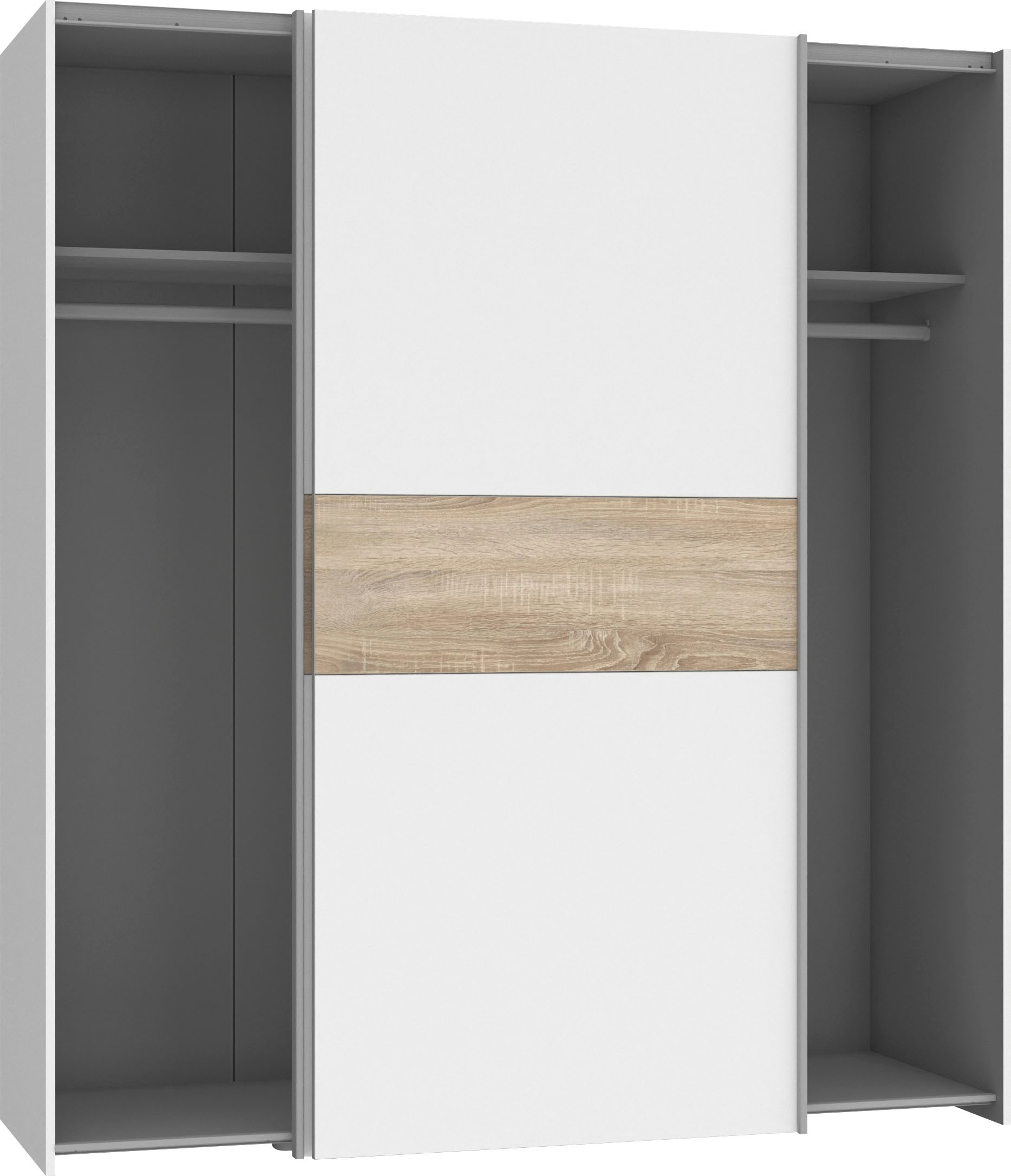 FORTE Schwebetürenschrank »Longline, Made in Europe, 2 Schiebetüren, modernes Design« melaminbeschichtet