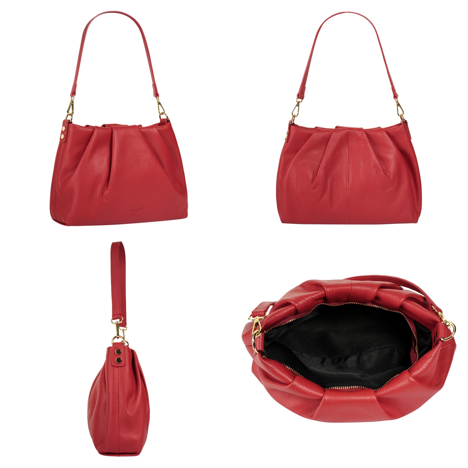 Samantha Look Sac à bandoulière cuir véritable, fabriqué en Italie