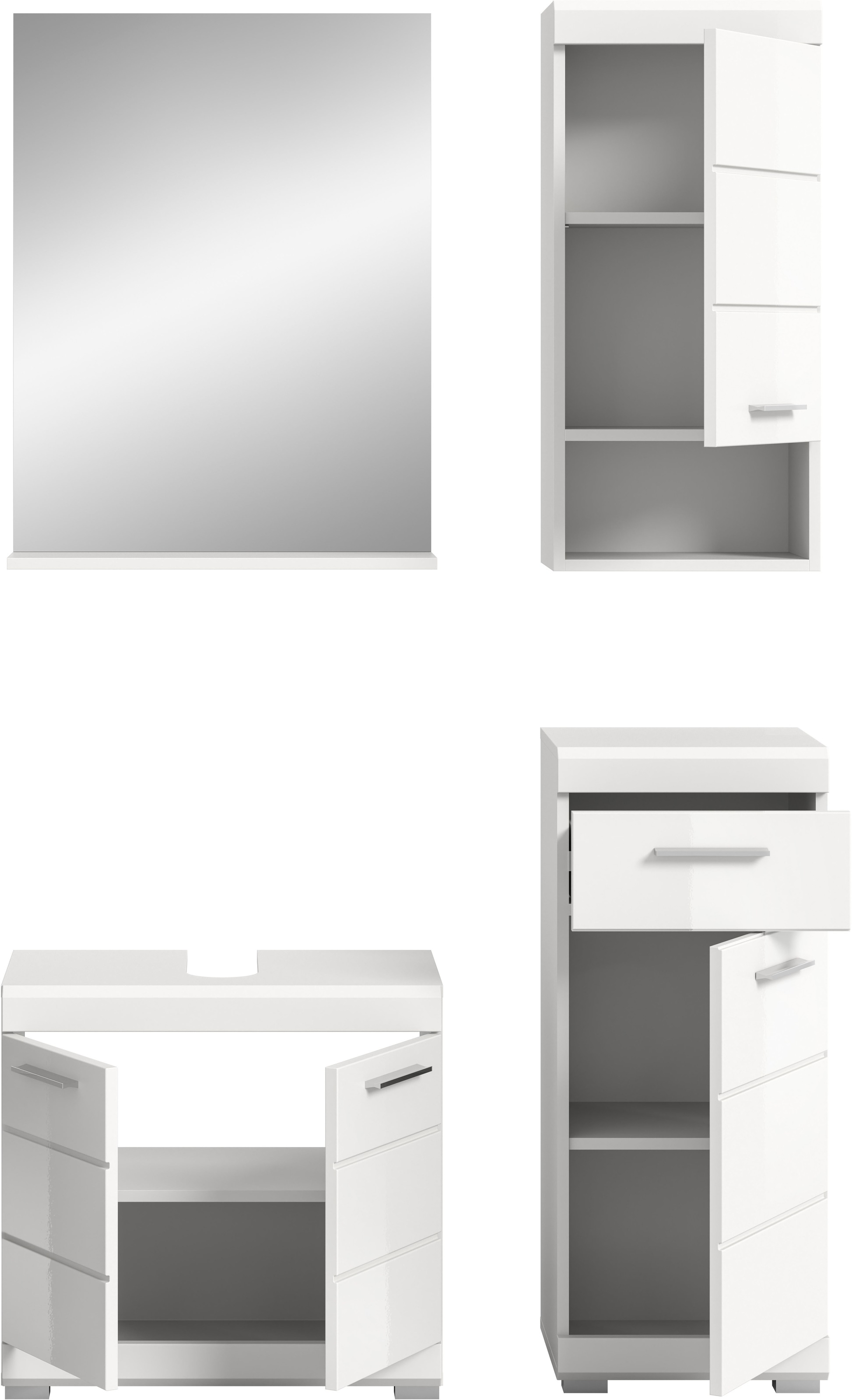 welltime Badmöbel-Set »Siena, 4 teilig, bestehend aus:« Set, TOPSELLER!, 4 Stk. tlg.