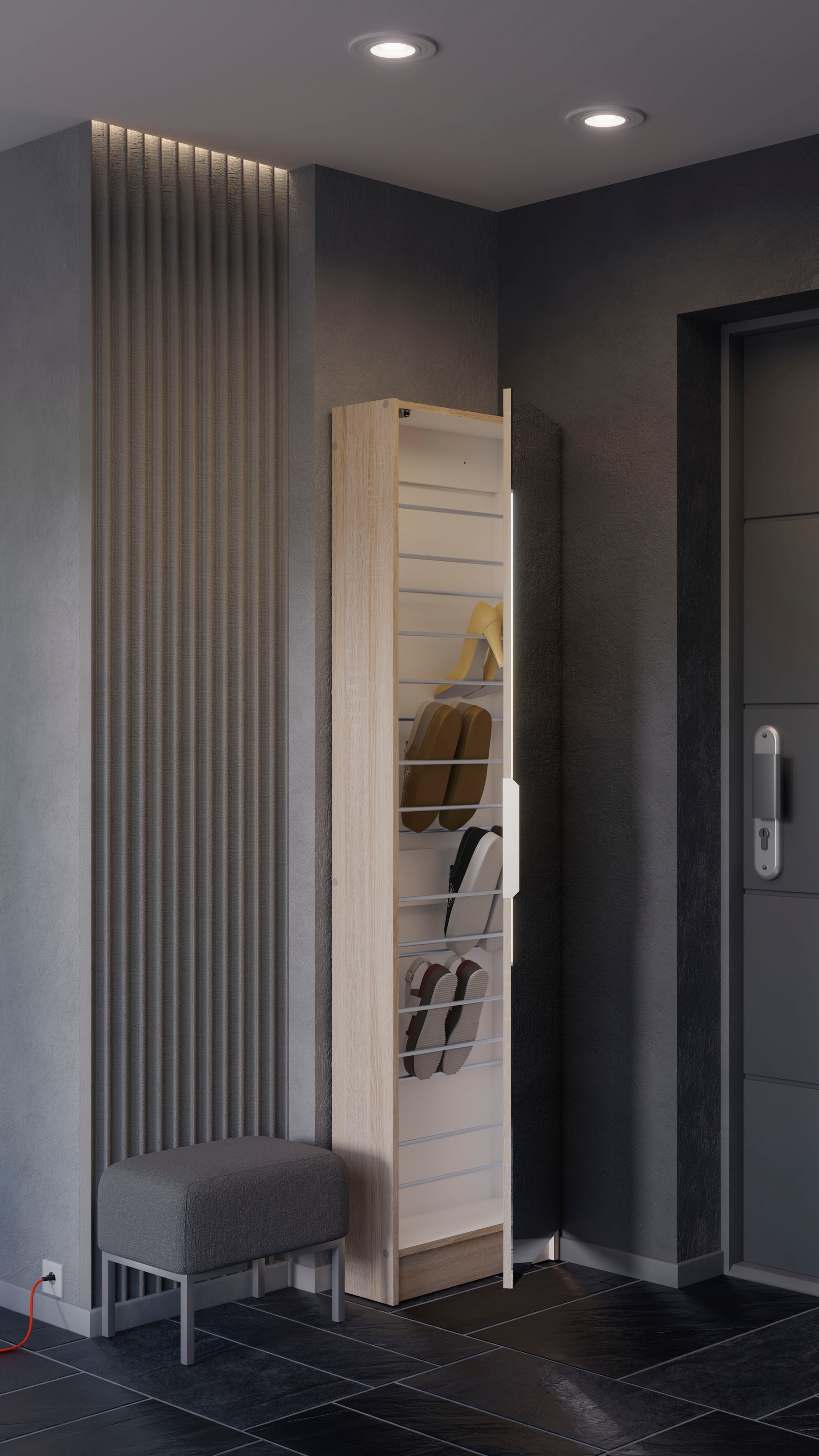 Demeyere GROUP Armoire à chaussures »Zapatero« 1 cuis tlg. ARMOIRE À CHAUSSURES 1 PORTE/1 MIROIR