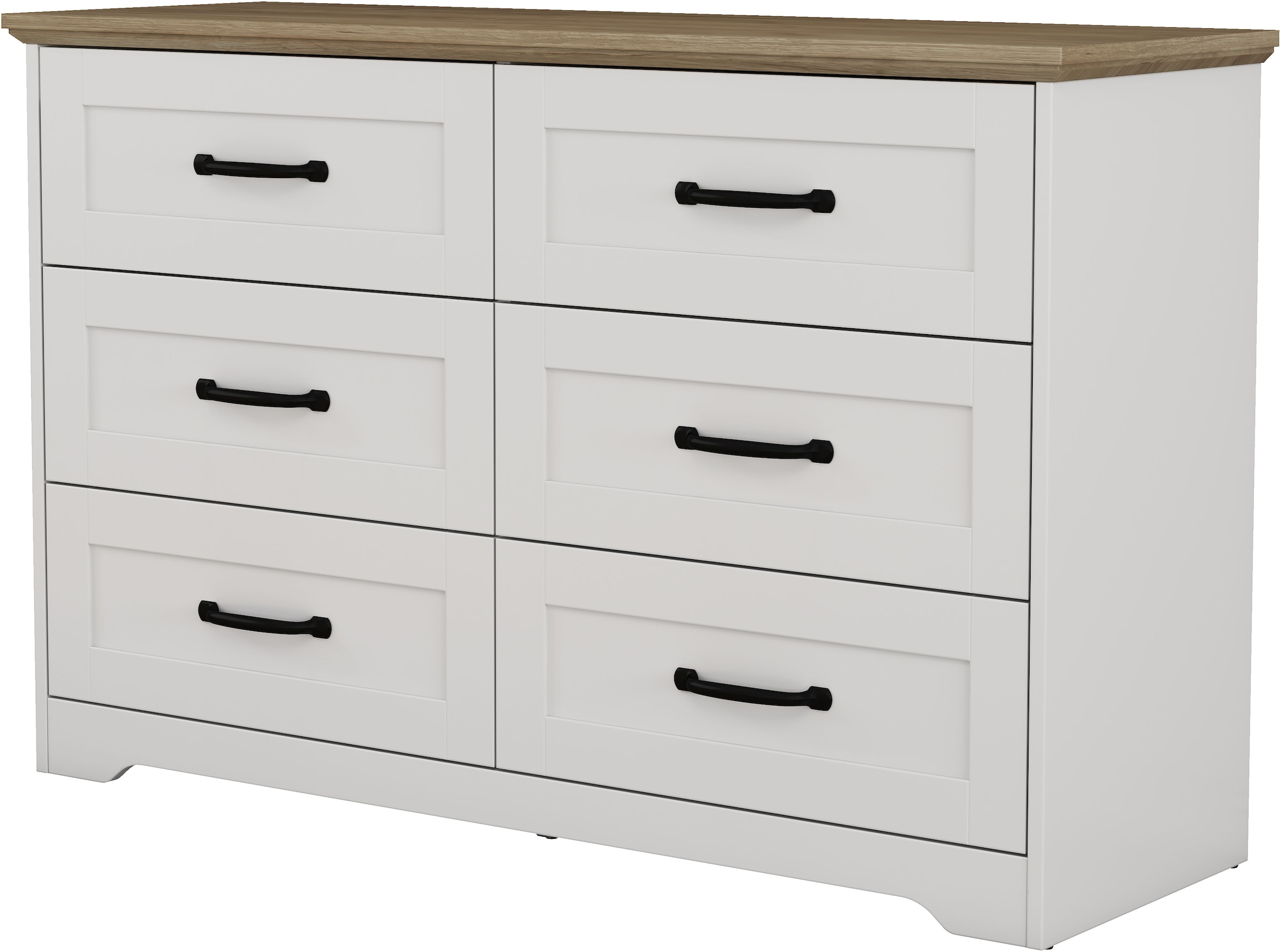 GOODproduct Schubkastenkommode »Emmilia Sideboard Schubladenschrank Wäscheschrank im Landhaus Design« Scandi Design mit 6 Schubladen für viel Stauraum im Schlafzimmer,  Schrankkommode in hochwertiger Qualität