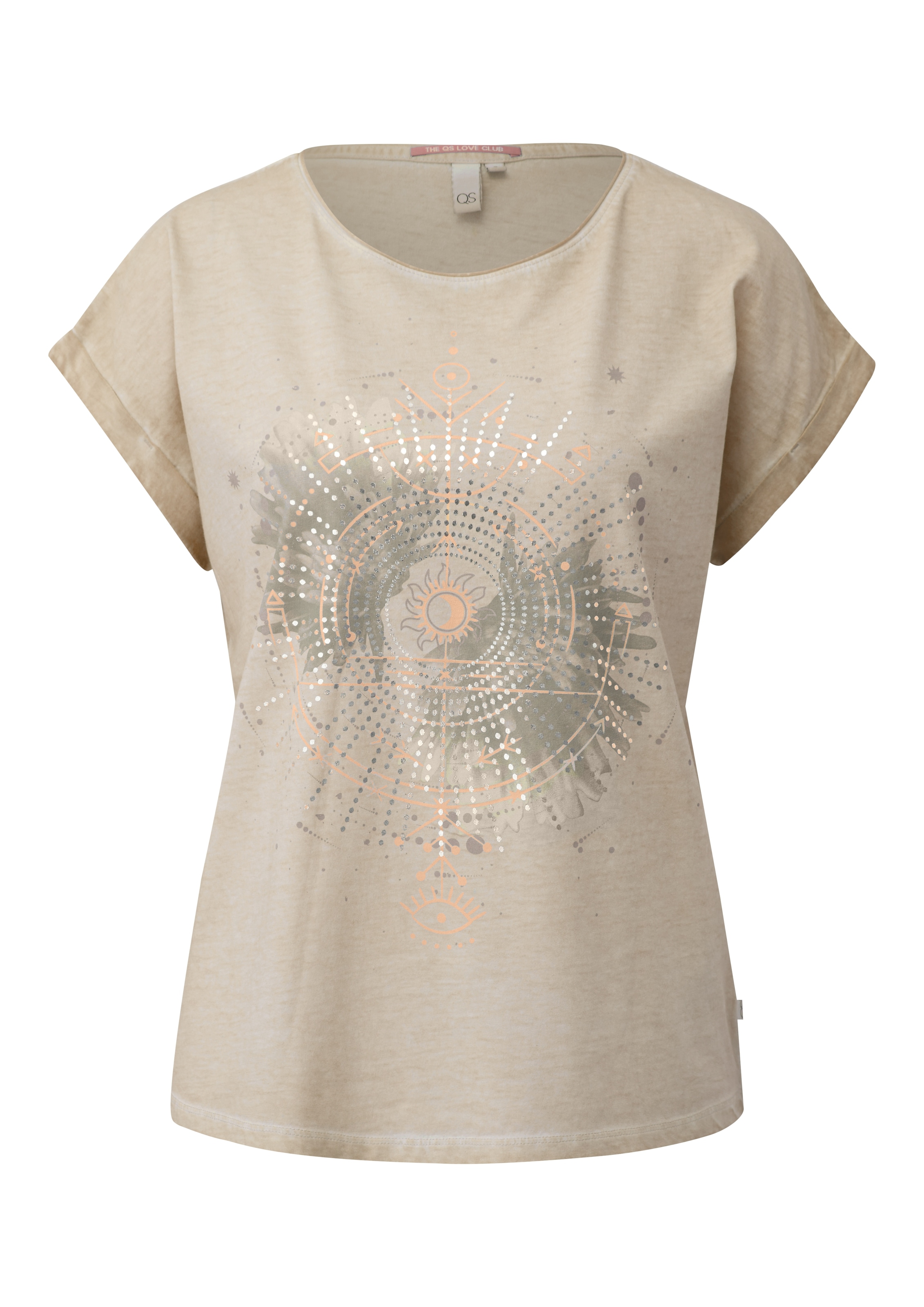 QS Rundhalsshirt mit grossem Print