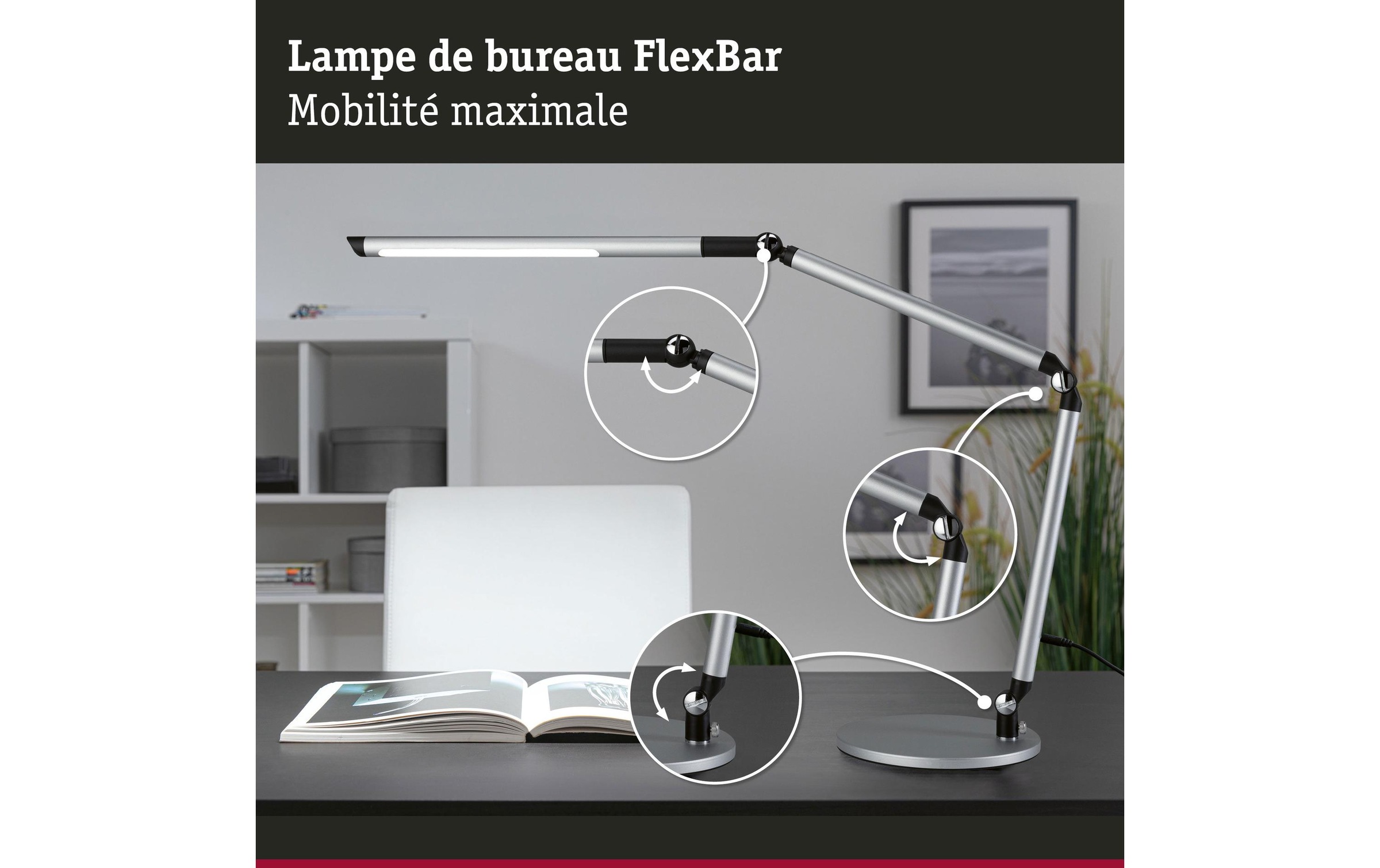 Paulmann LED Schreibtischlampe »Paulmann Schreibtischleuchte LED 3-Step-Dim Silber« LED-Modul kaltweiss | warmweiss