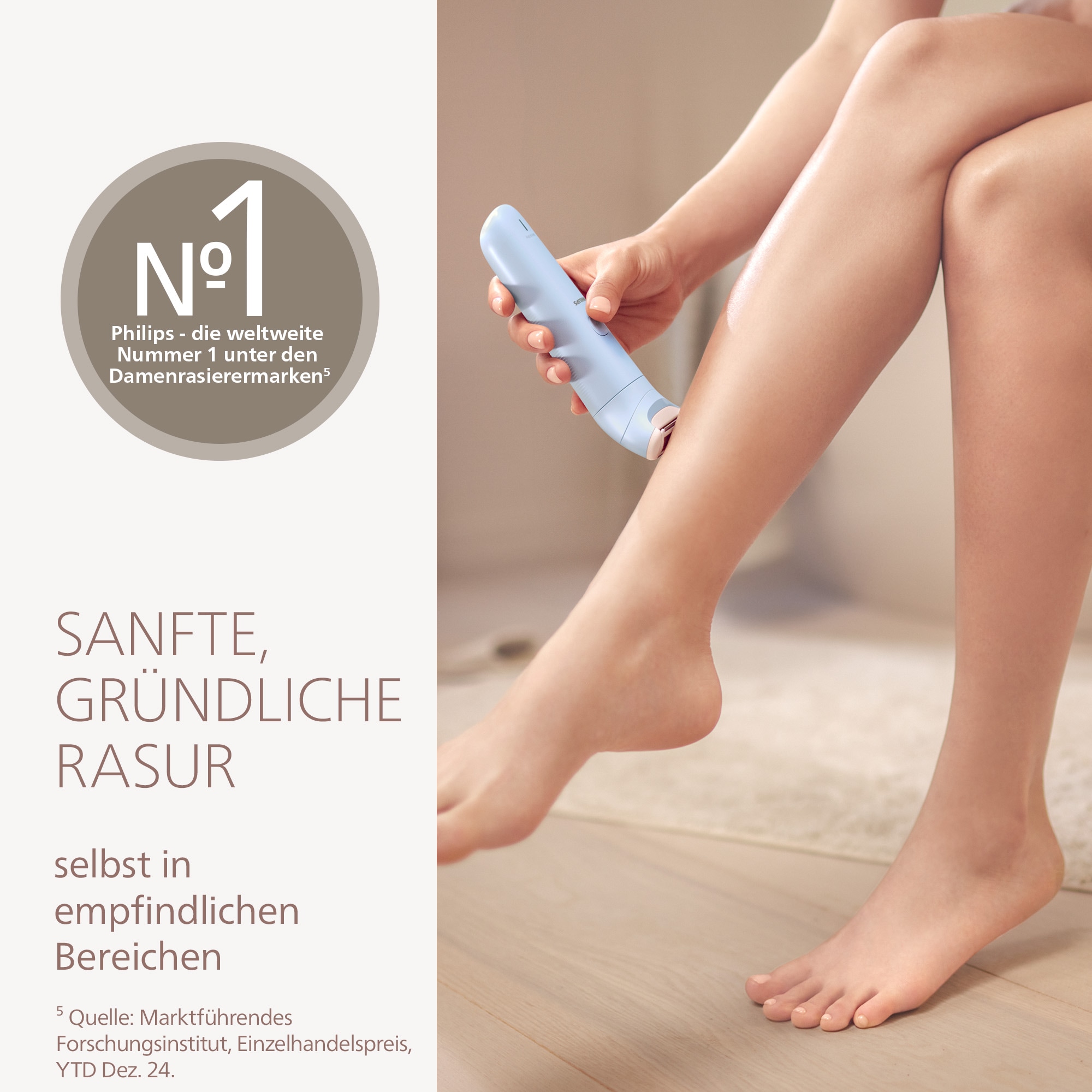 Philips Elektrorasierer »Lady Shaver Series 6000« 1 Stk. Aufsätze kabelloser Rasierer, nass und trocken, inkl. Trimmeraufsatz