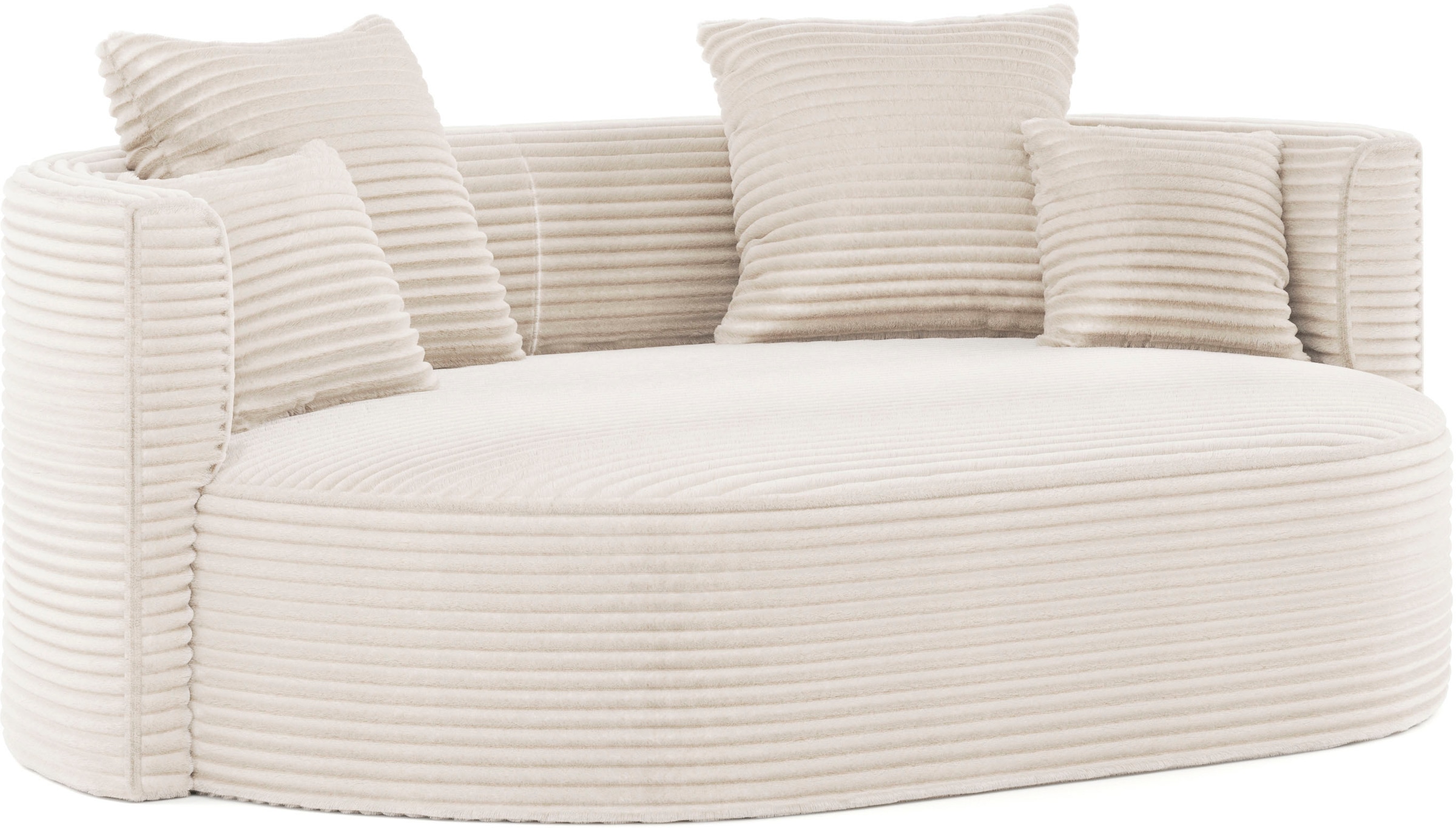 LeGer Home by Lena Gercke 2,5-places »ISALIE Cord, rundes Loungesofa, mit Kissen, perfekt gepolstert« tissus modernes, avec 4 coussins décoratifs, assise extra large