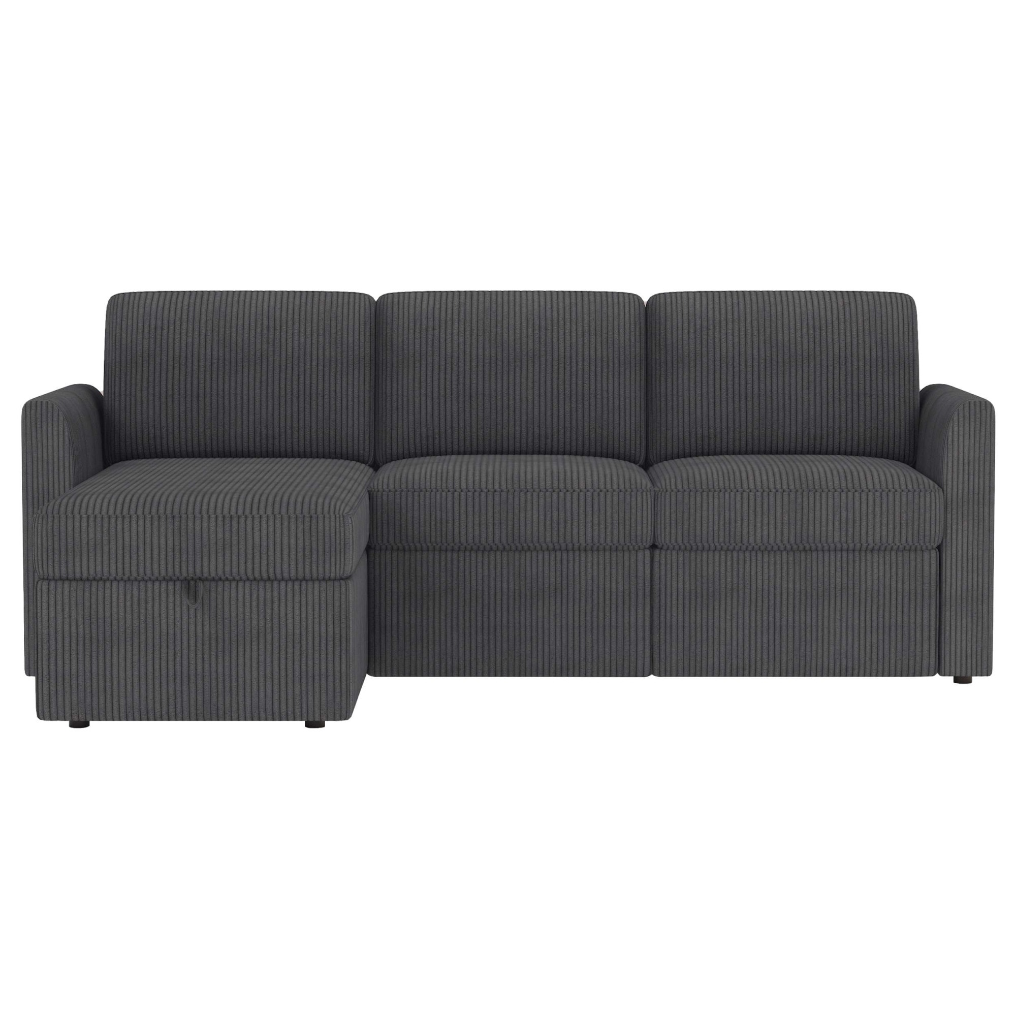 Dorel Home Canapé d'angle »NORDHUS, L-Form, 200 cm, Recamiere rechts/links montierbar« avec rangement, revêtement en velours côtelé doux