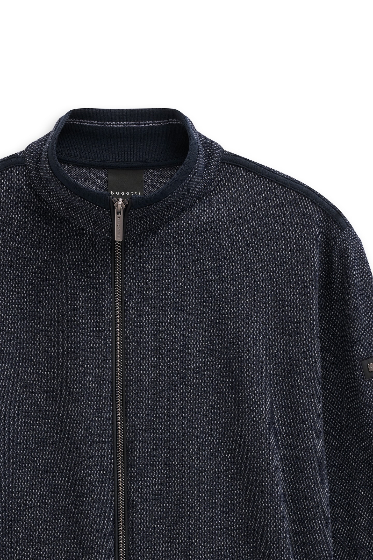 bugatti Sweatjacke »Modern Fit« mit Stehkragen und aus Baumwollmix