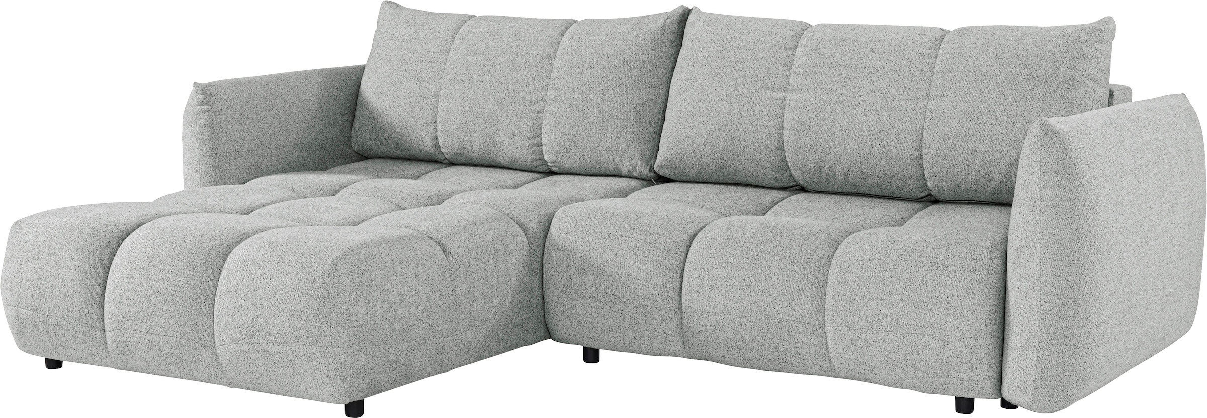 exxpo - sofa fashion Canapé d'angle »Livonia, B/T: 260/187, modern & praktisch für kleine Räume« Mit Bettfunktion & Bettkasten,hoher Sitzkomfort,inkl. Steppung, L-Form