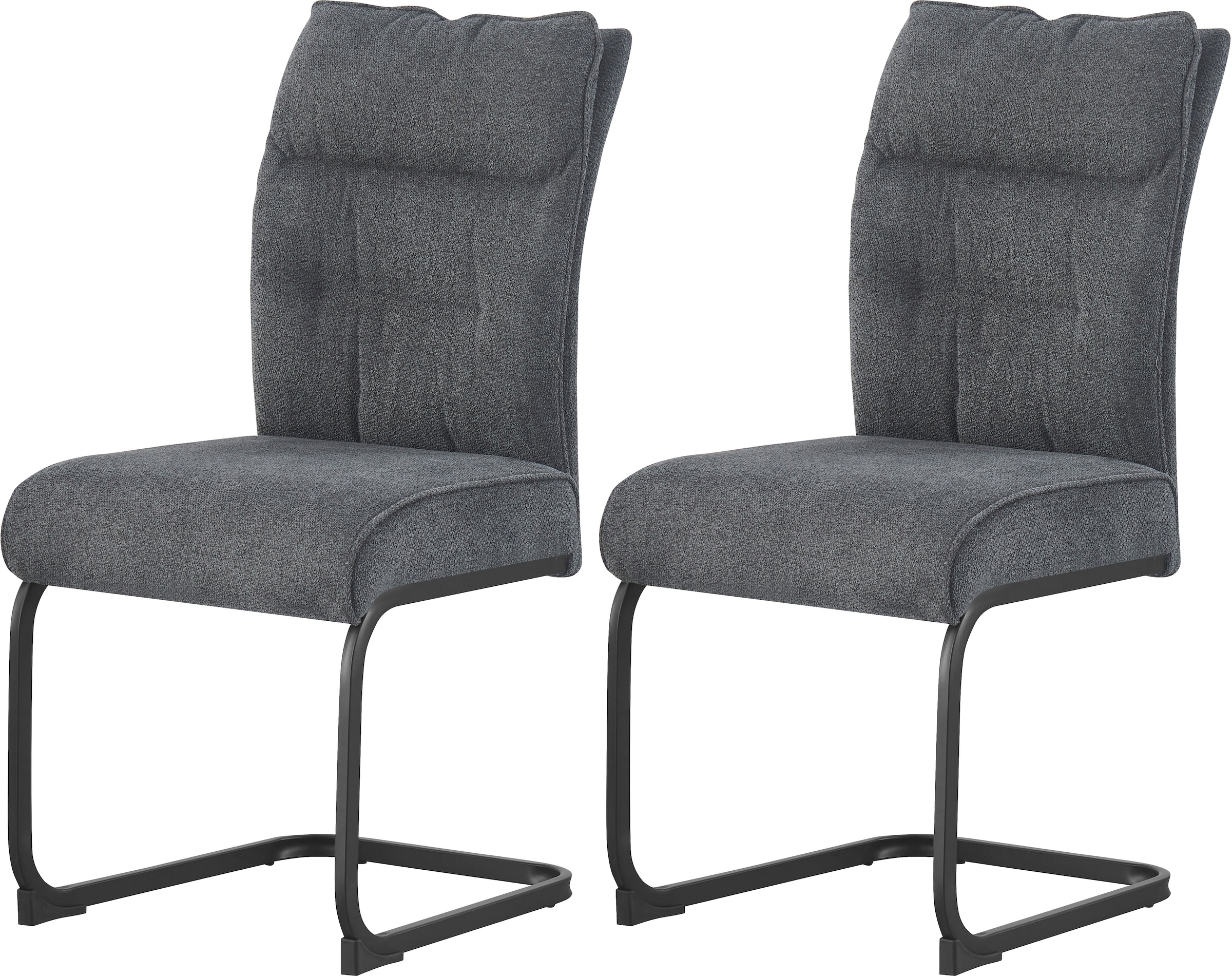 Home affaire Esszimmerstuhl »BARRIE, 2er Set, mit Metallgestell in matt schwarz« (Set) 2 Stk.in verschiedenen Farben, Belsatbarkeit pro Stuhl 120 kg, mit Armlehne