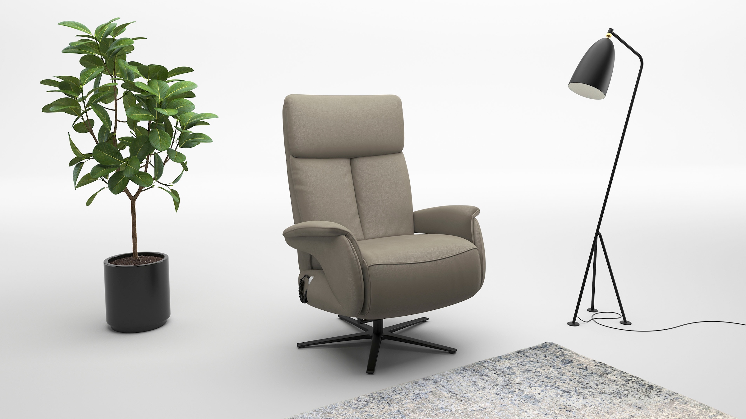 sit&more TV-Sessel »Triple Seven mit Kopfteilver, Drehfunktion, Herz-Waage & Relaxfunktion« Ergonomie M: elektr. Fussstütze & Rückenlehne