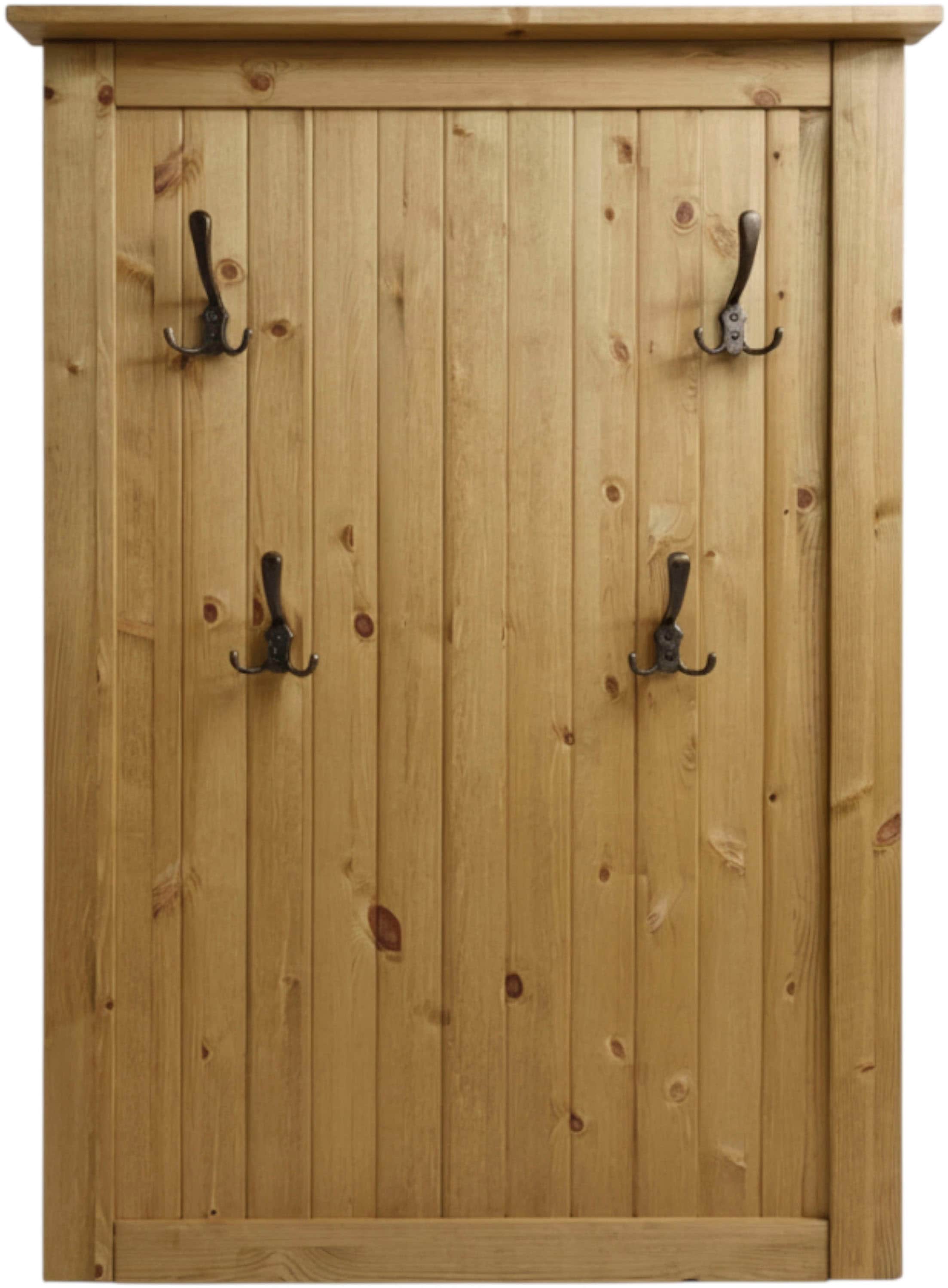 GOODproduct Garderobenpaneel »Juventus« 1 Stk. tlg. aus massiver Kiefer, 4 Doppelhaken