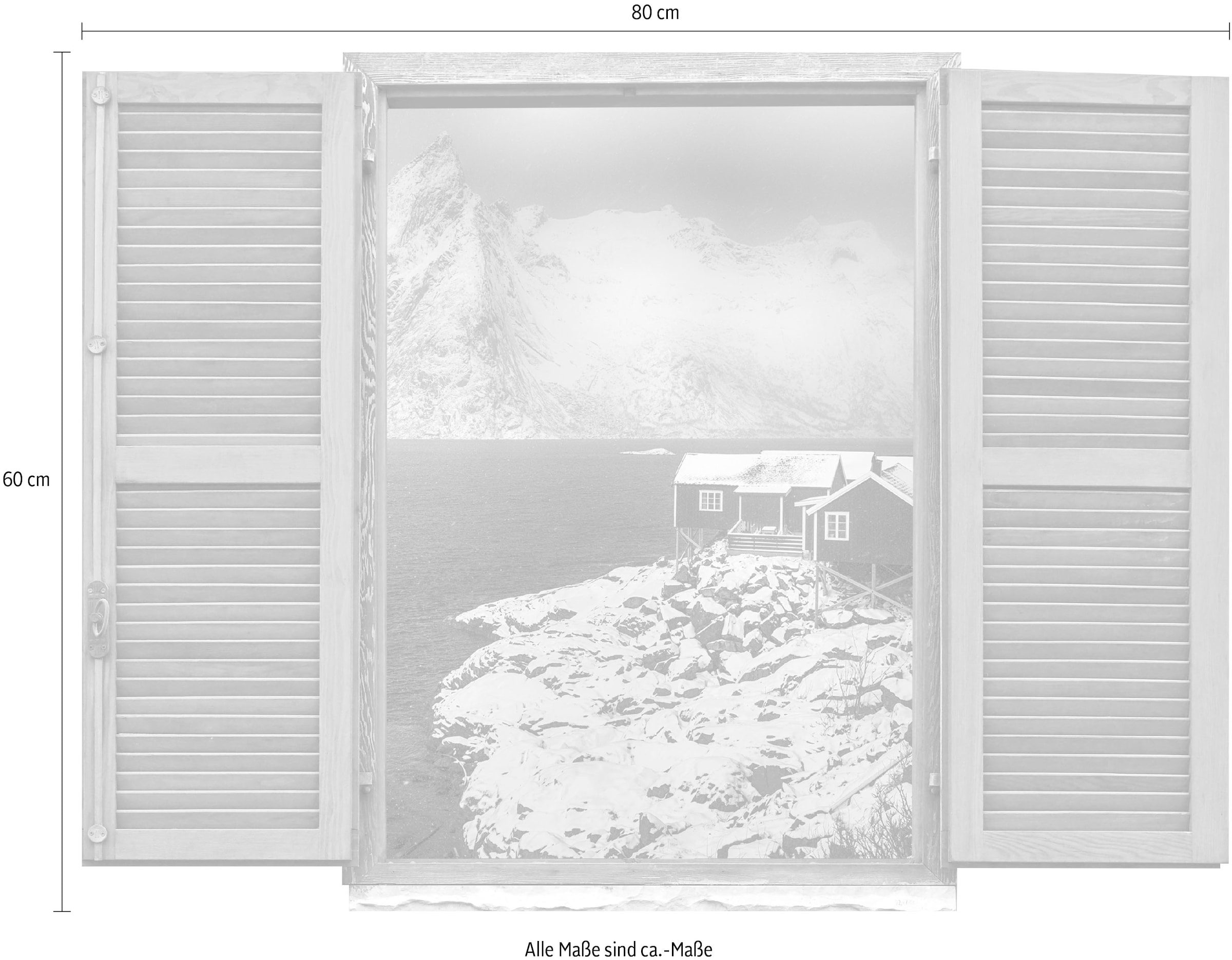 queence Wandtattoo »Norwegen Winter« Wandsticker, Wandbild, selbstklebend, 3D, Fenster