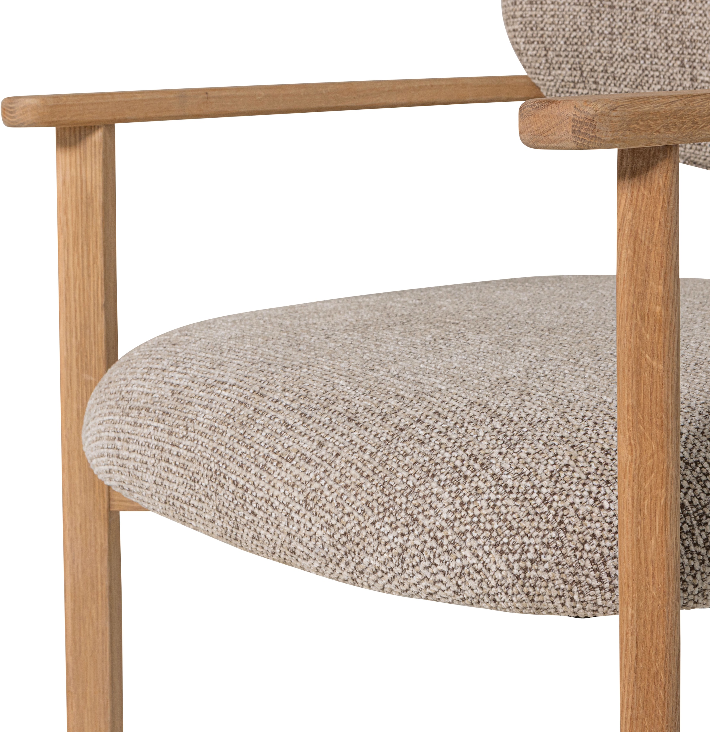WOOOD Fauteuil lounge »Udar mit Eichenholzgestell und More-Melange-Bezug, B68 x T75 x H76 cm« très haute résistance à l'usure, accoudoirs intégrés, capacité de charge 120 kg