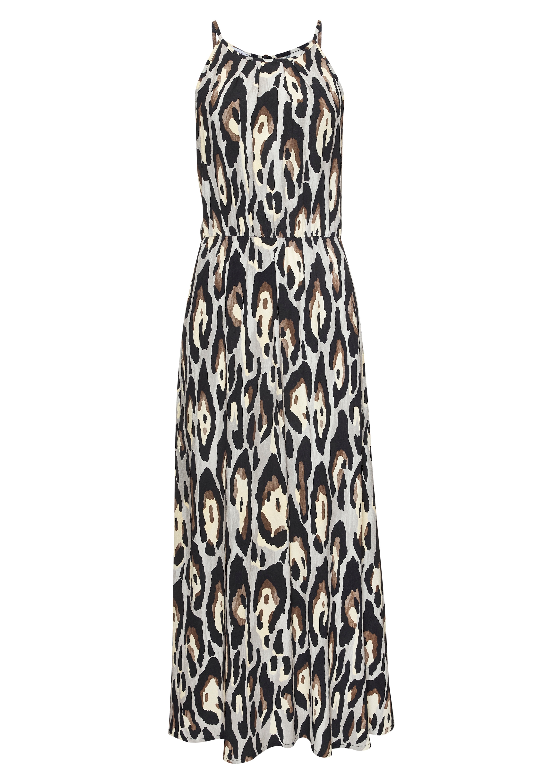 LASCANA Maxikleid aus gewebter Viskose im Alloverprint, luftiges Sommerkleid