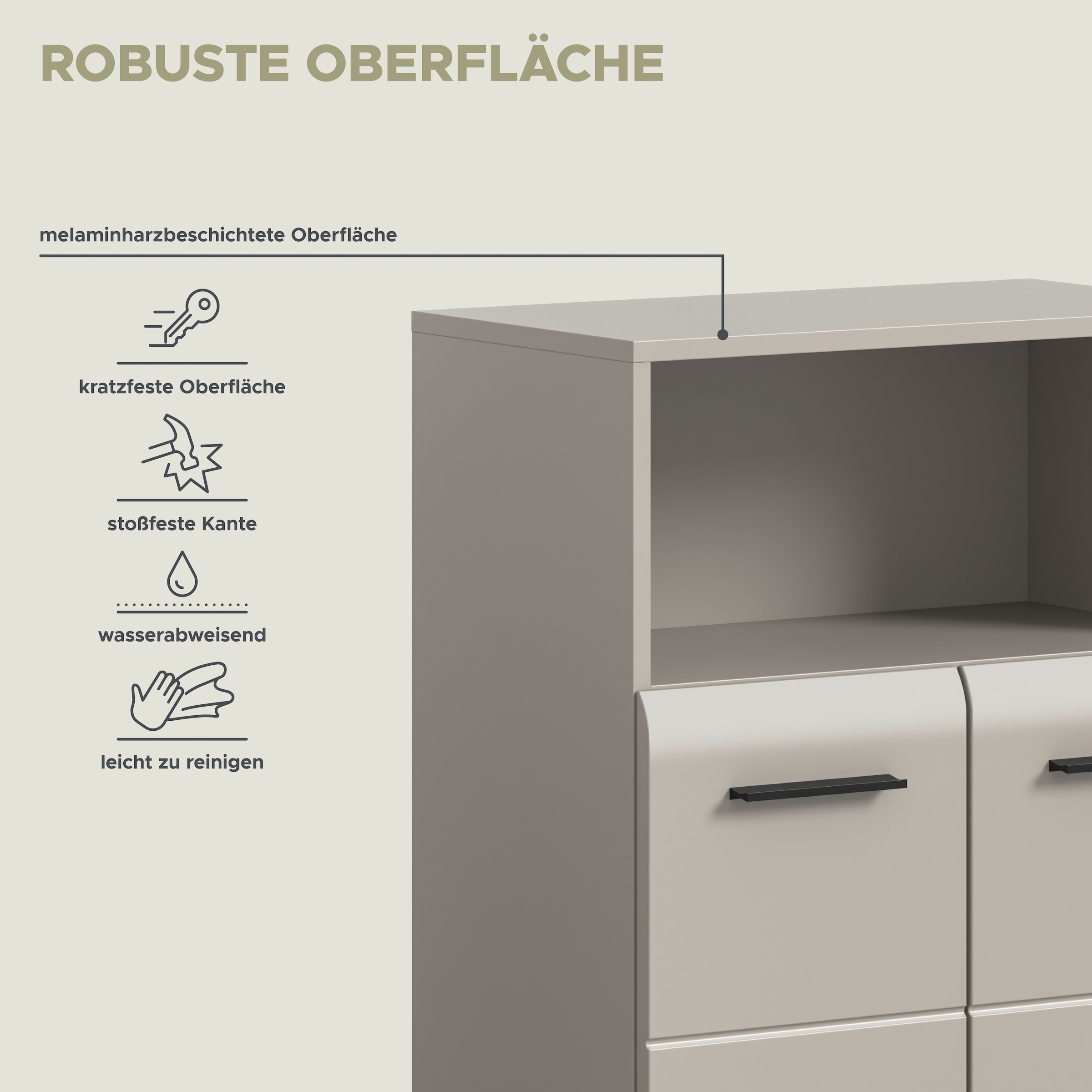 welltime Badmöbel-Set »FLORENZ,  2-teilige Badkombination, hochwertige MDF-Front« Set, 2-teiliges Set bestehend aus: 2 Midischrank breit, 2 Stk. tlg.
