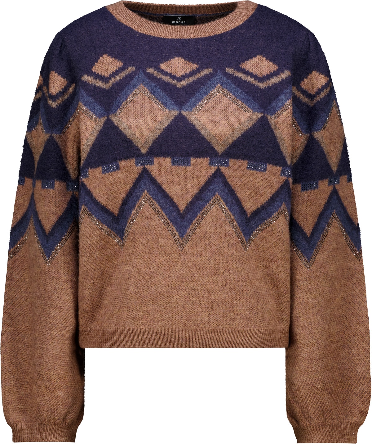 Monari Pull norvégien Regular fit mit Norwegermuster