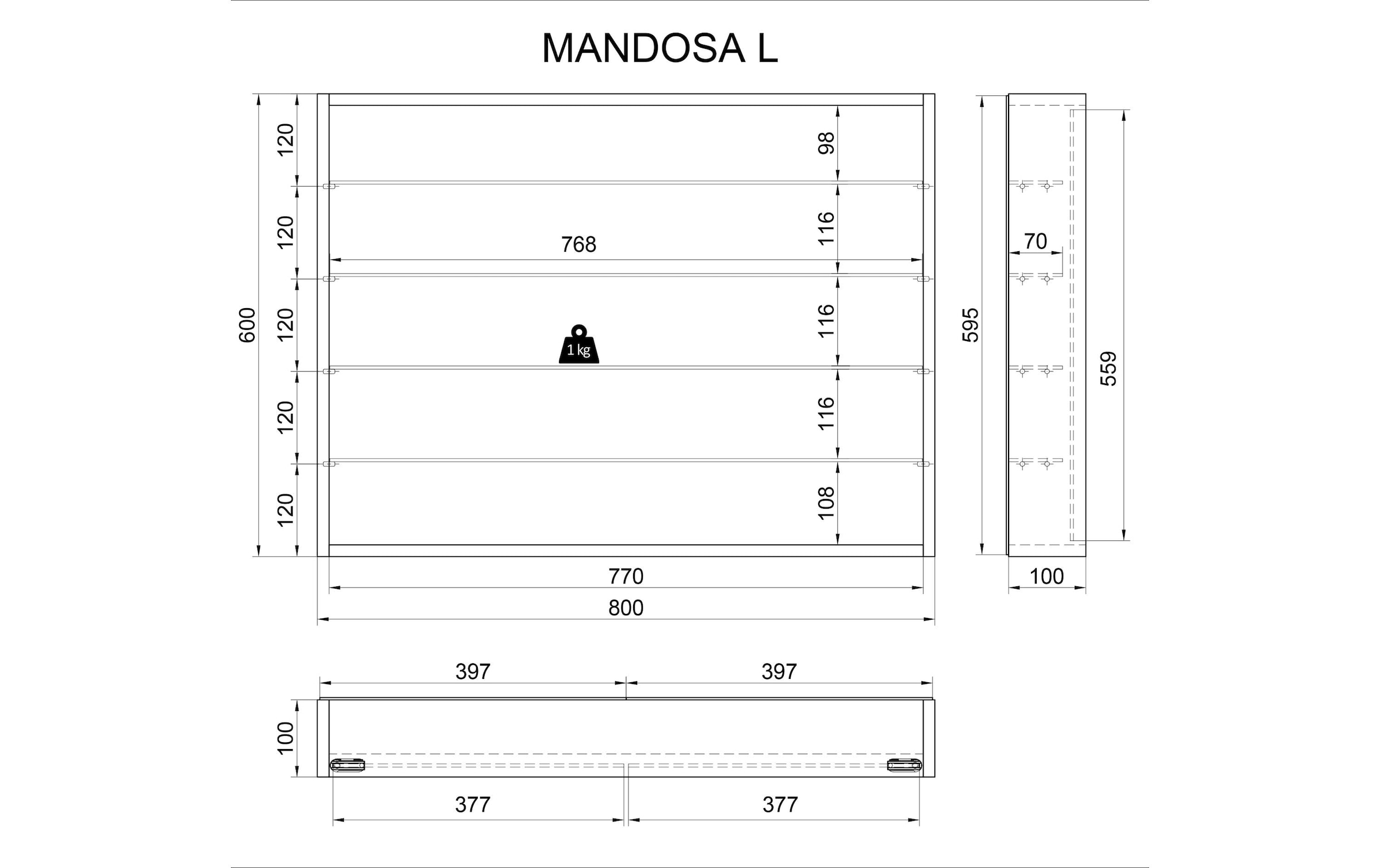 VCM Vitrines »Mandosa L 80 x 60 cm«