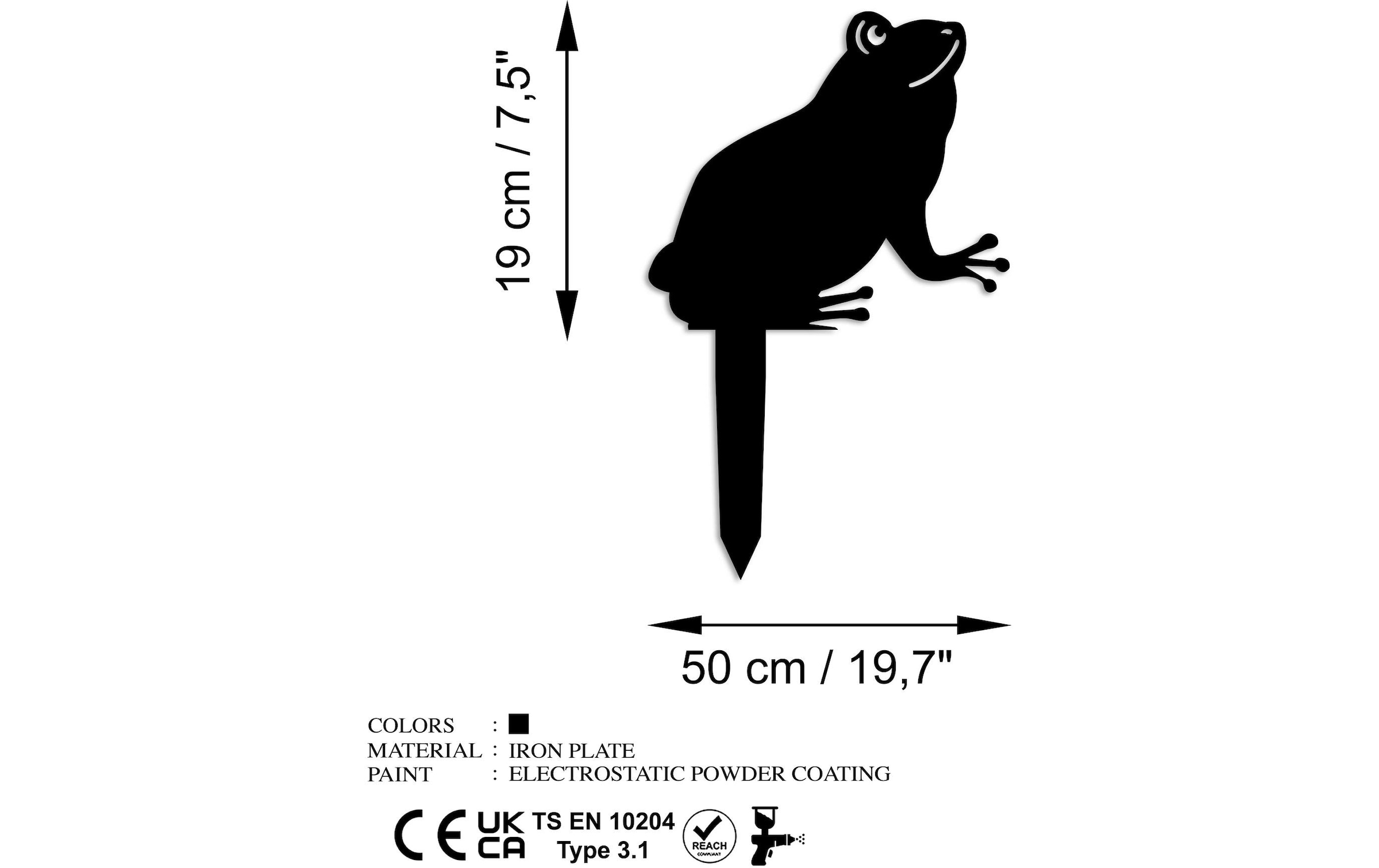   Fiches de jardin »Wallxpert Frosch 34 x 22 cm«