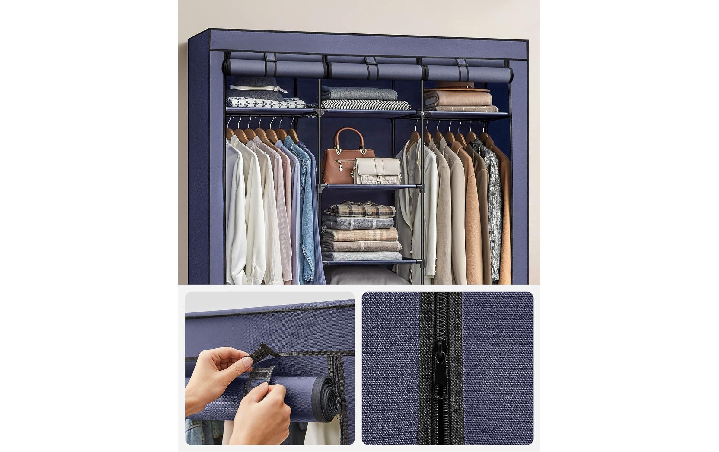 SONGMICS Stoffschrank »mit 3 hochrollbaren Türen 150 x 175 cm«