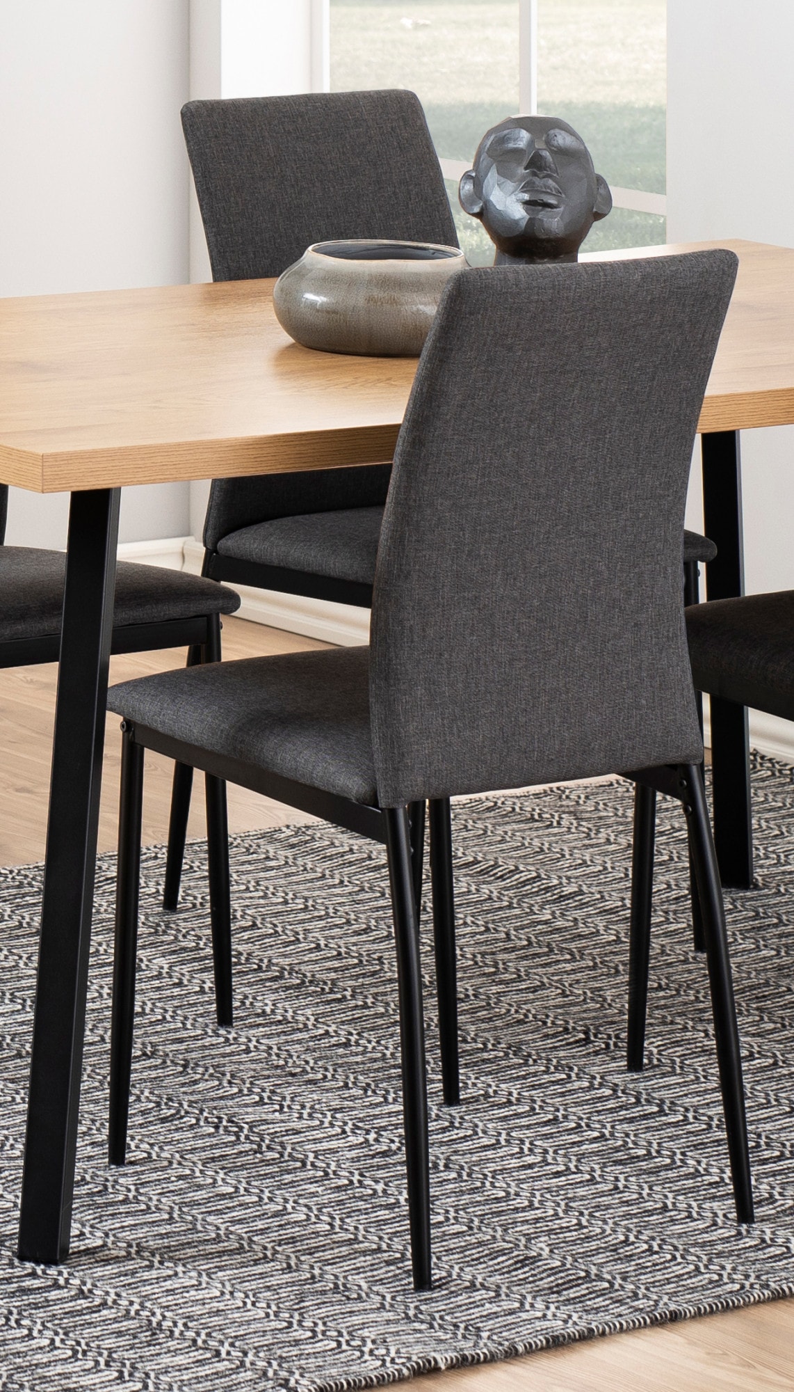 ACTONA GROUP Chaise de salle à manger »Demina« (Ensemble) 4 cuisen velours côtelé ou similicuir